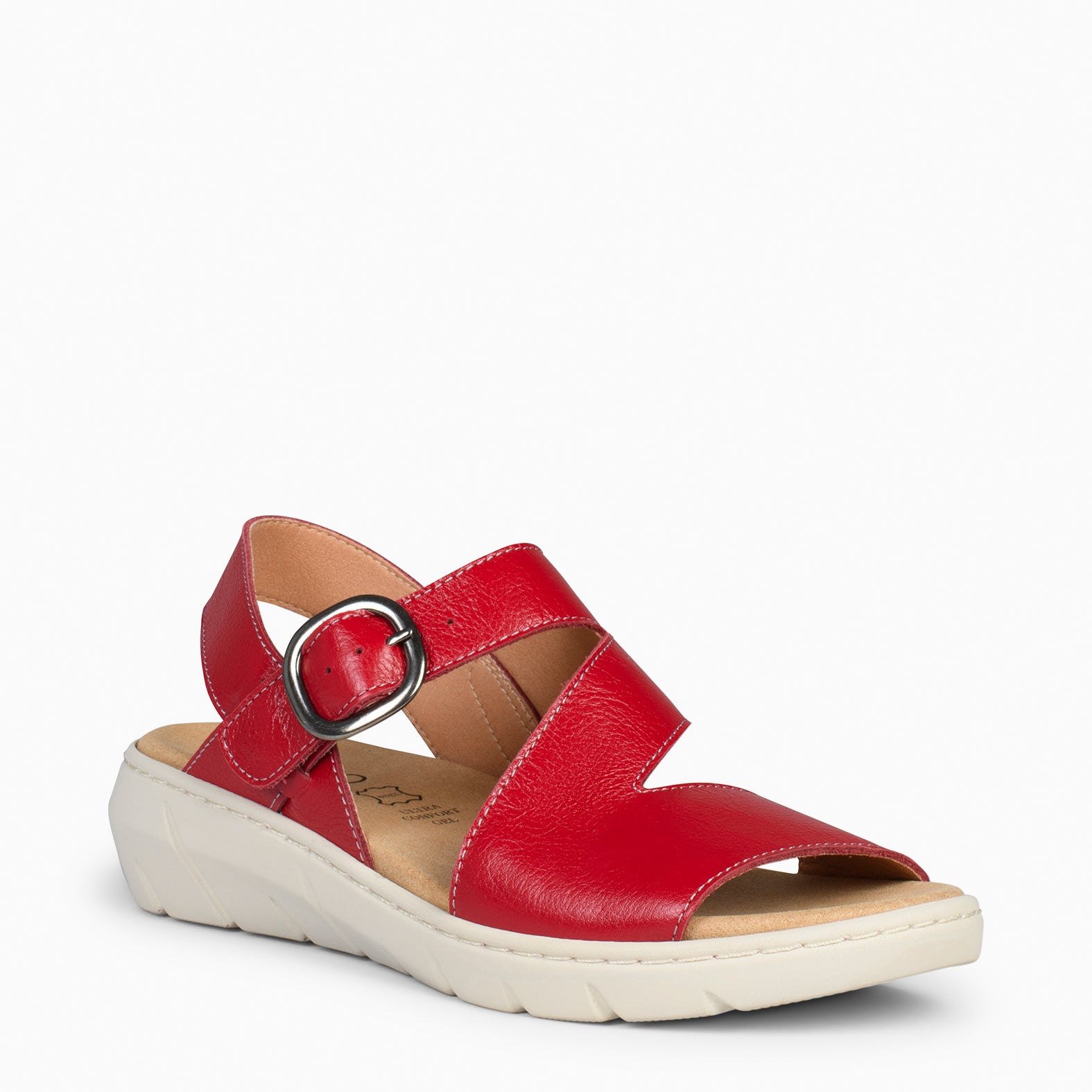 NATURA - RED SANDALS WITH REMOVABLE INSOLE