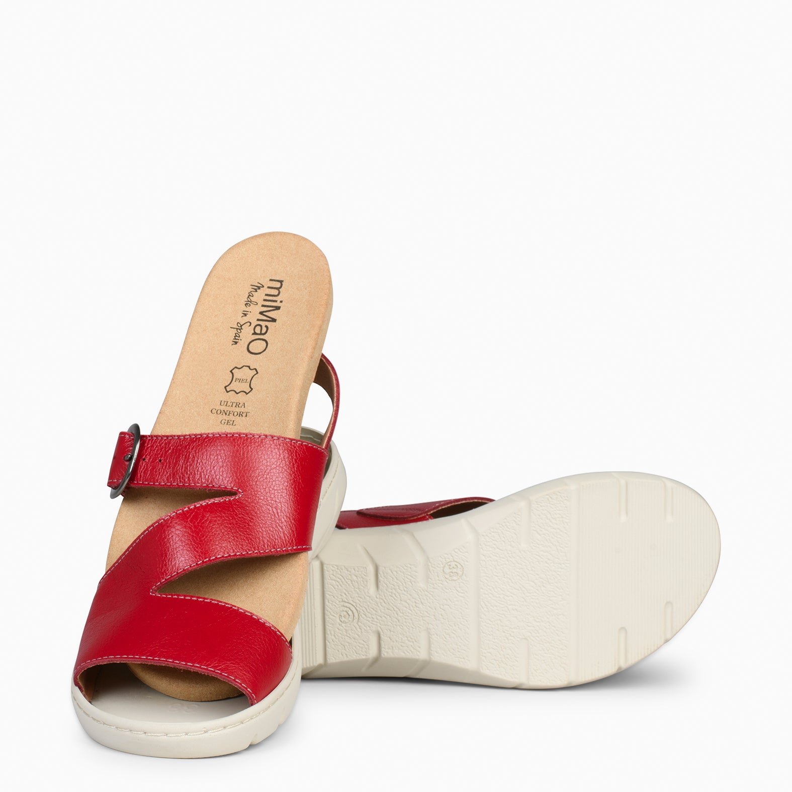 NATURA - RED SANDALS WITH REMOVABLE INSOLE