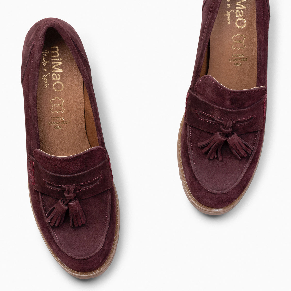 TREND S - Mocasín de serraje con borla BURDEOS