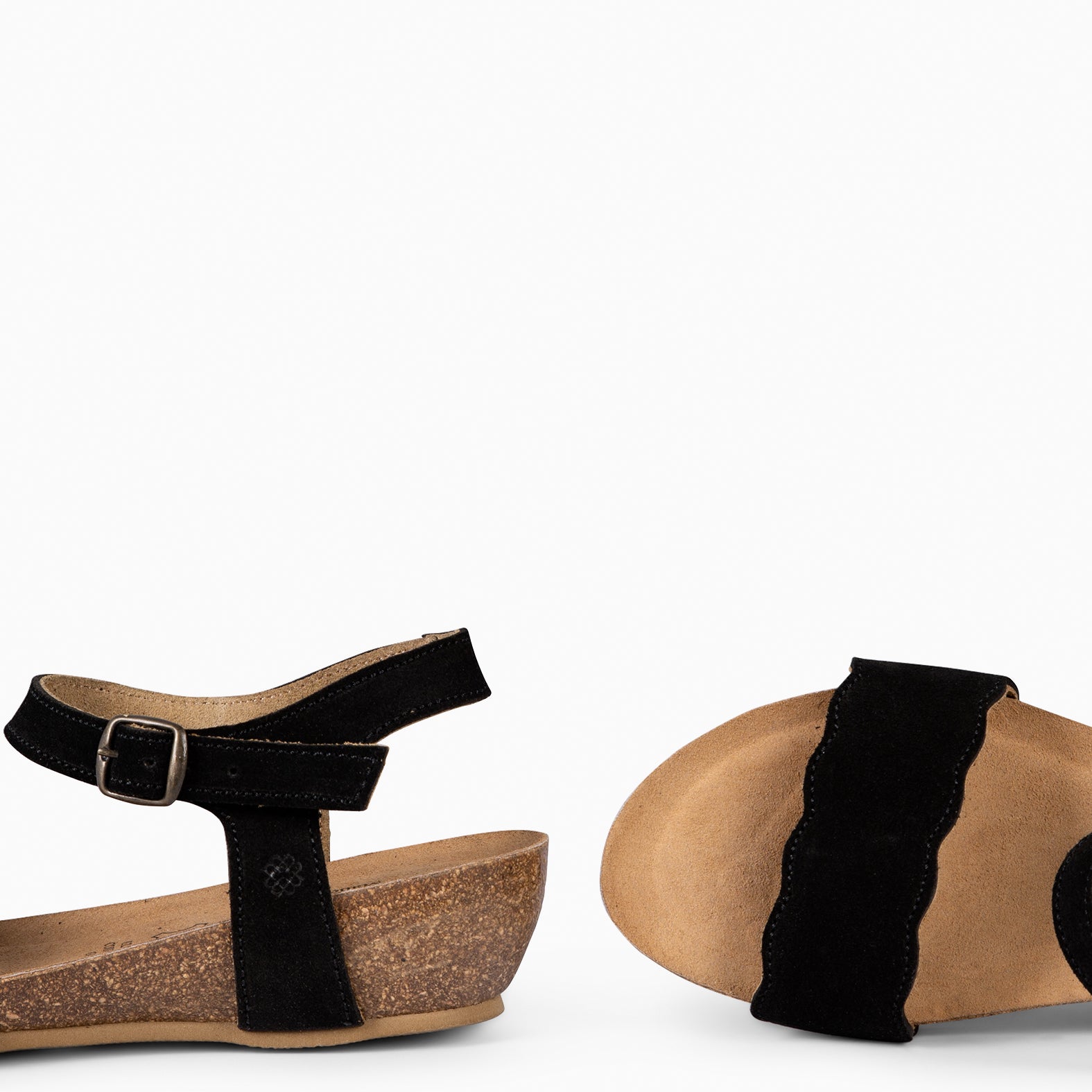 ORDESA – Sandales à talon compensé en liège NOIR