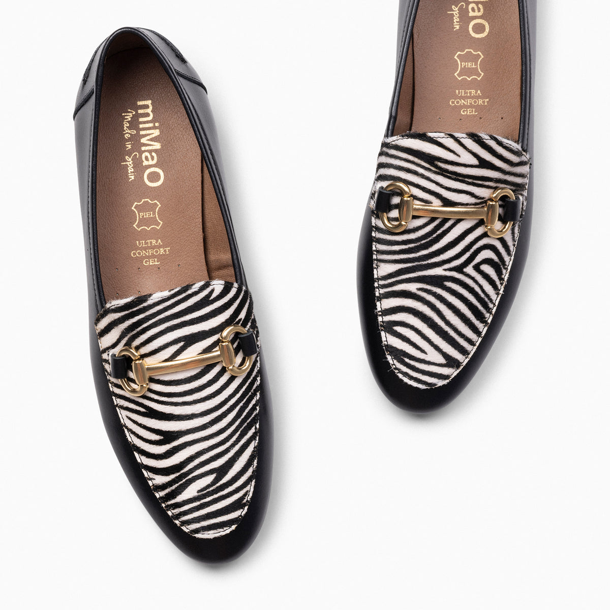 STYLE WILD - Mocasines de mujer con estampado CEBRA