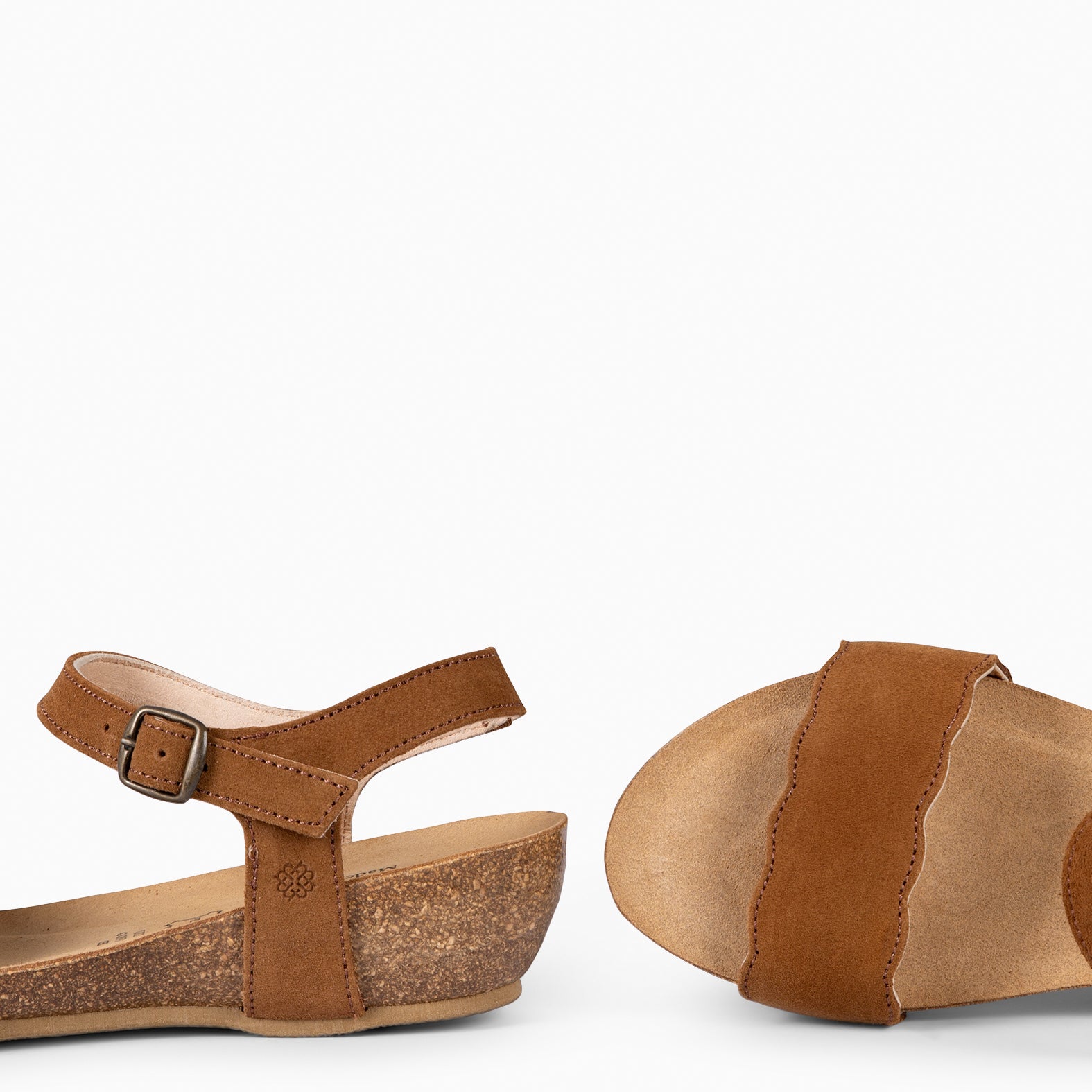 ORDESA – Sandales à talon compensé en liège CAMEL