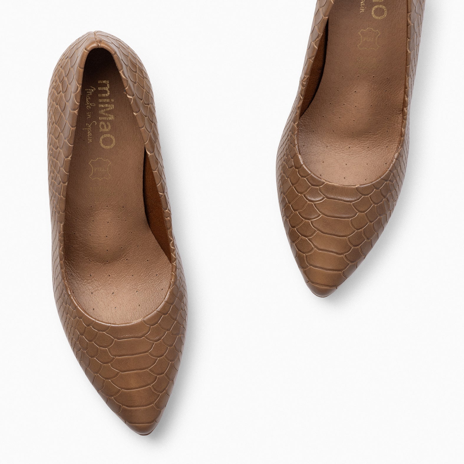 URBAN SAUVAGE - Zapatos de salón con textura de serpiente TAUPE - miMaO ®