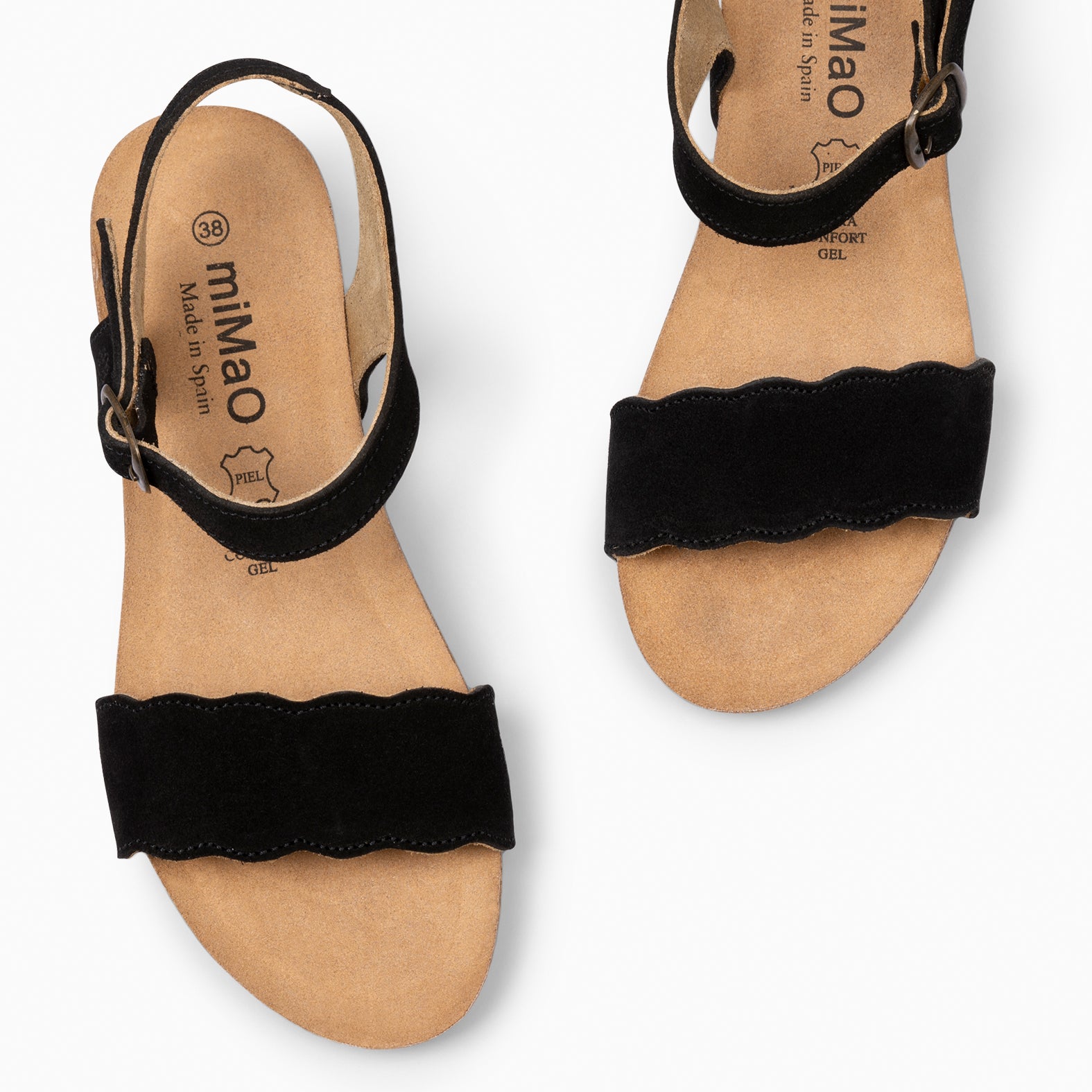 ORDESA – Sandales à talon compensé en liège NOIR