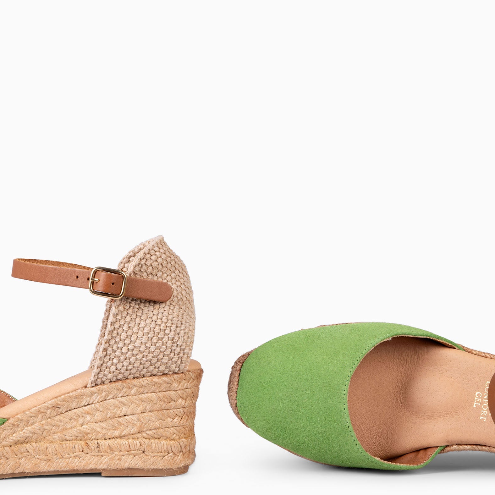 ALTEA – Espadrilles à talon compensé VERT