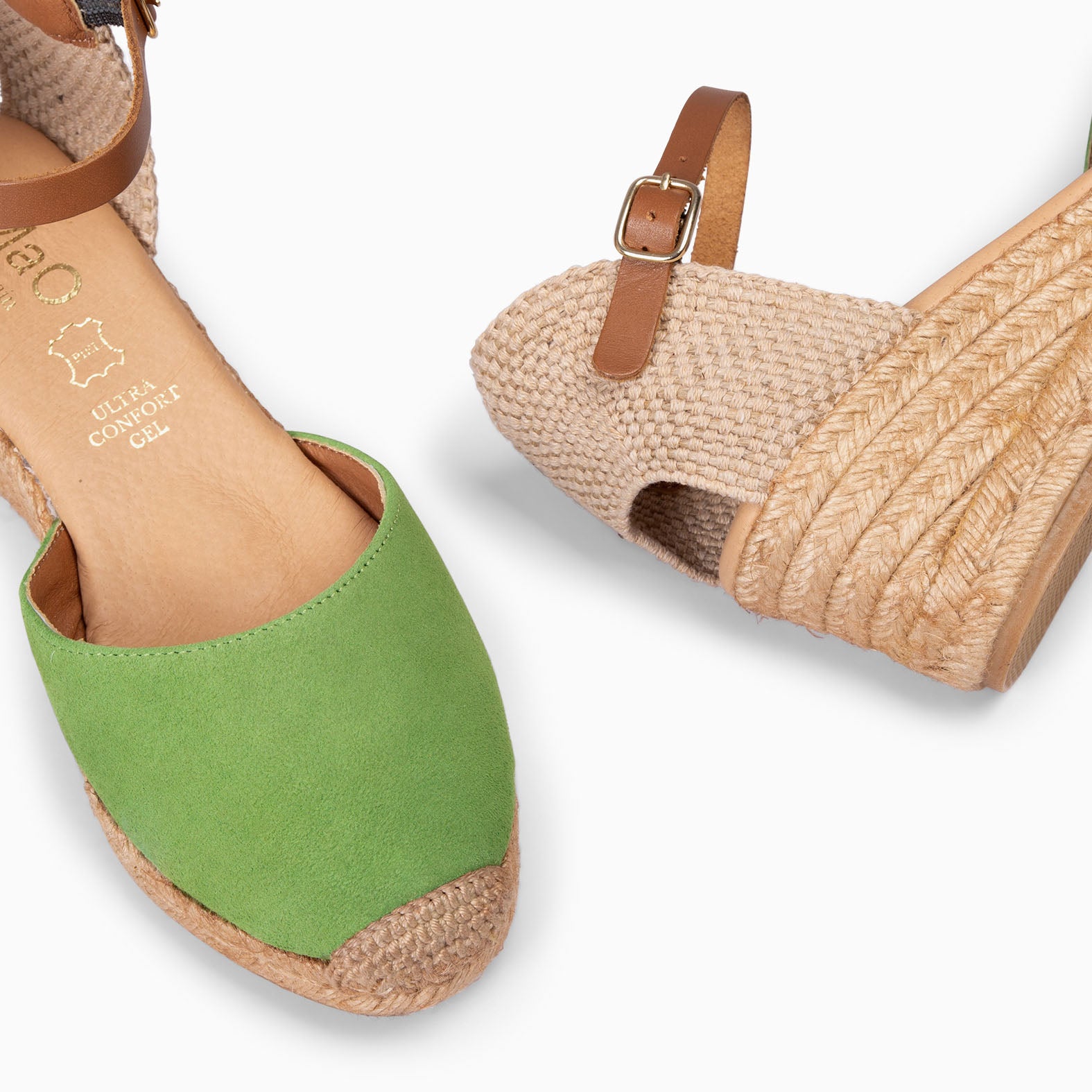 ALTEA – Espadrilles à talon compensé VERT