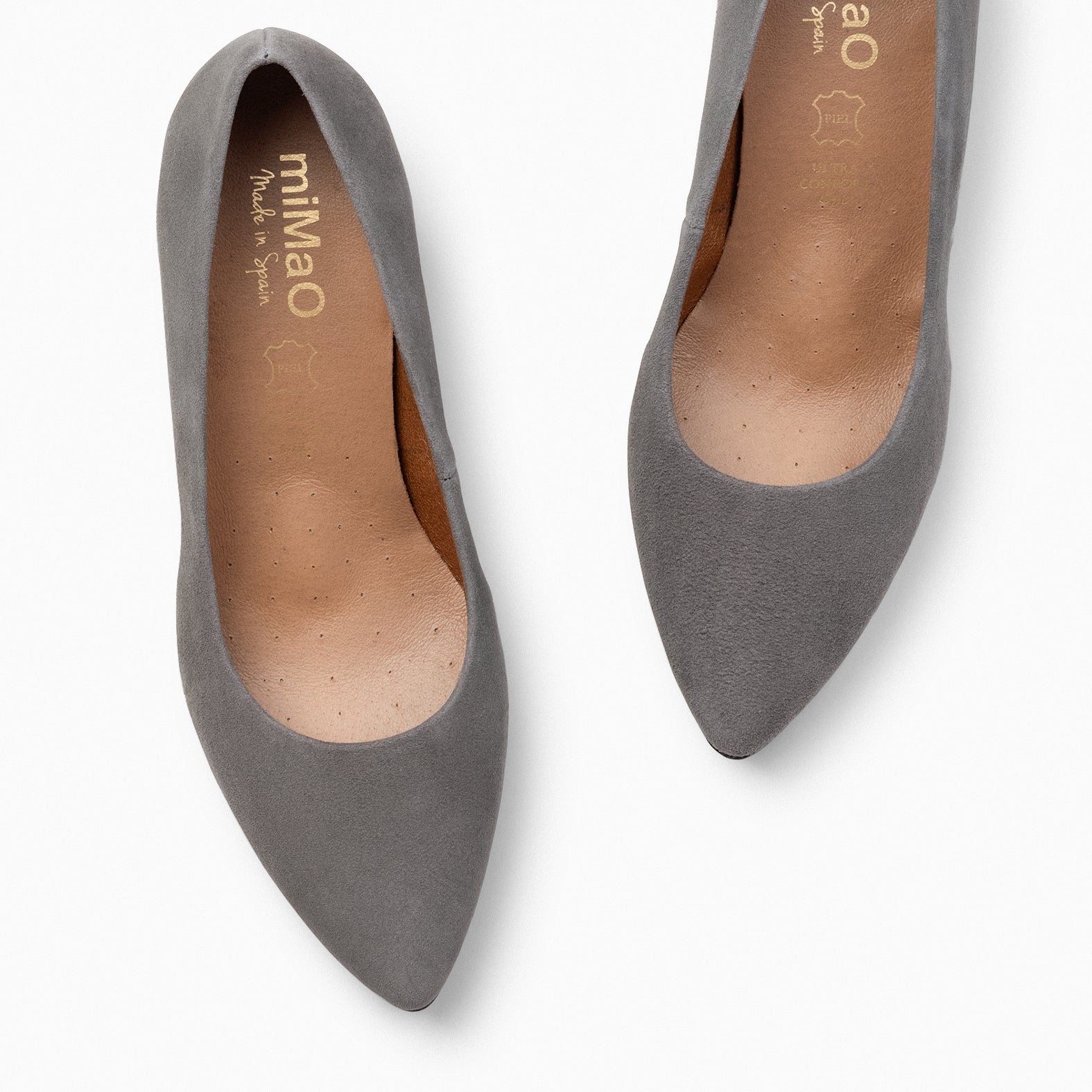 URBAN S - GREY suede mid-heeled shoes