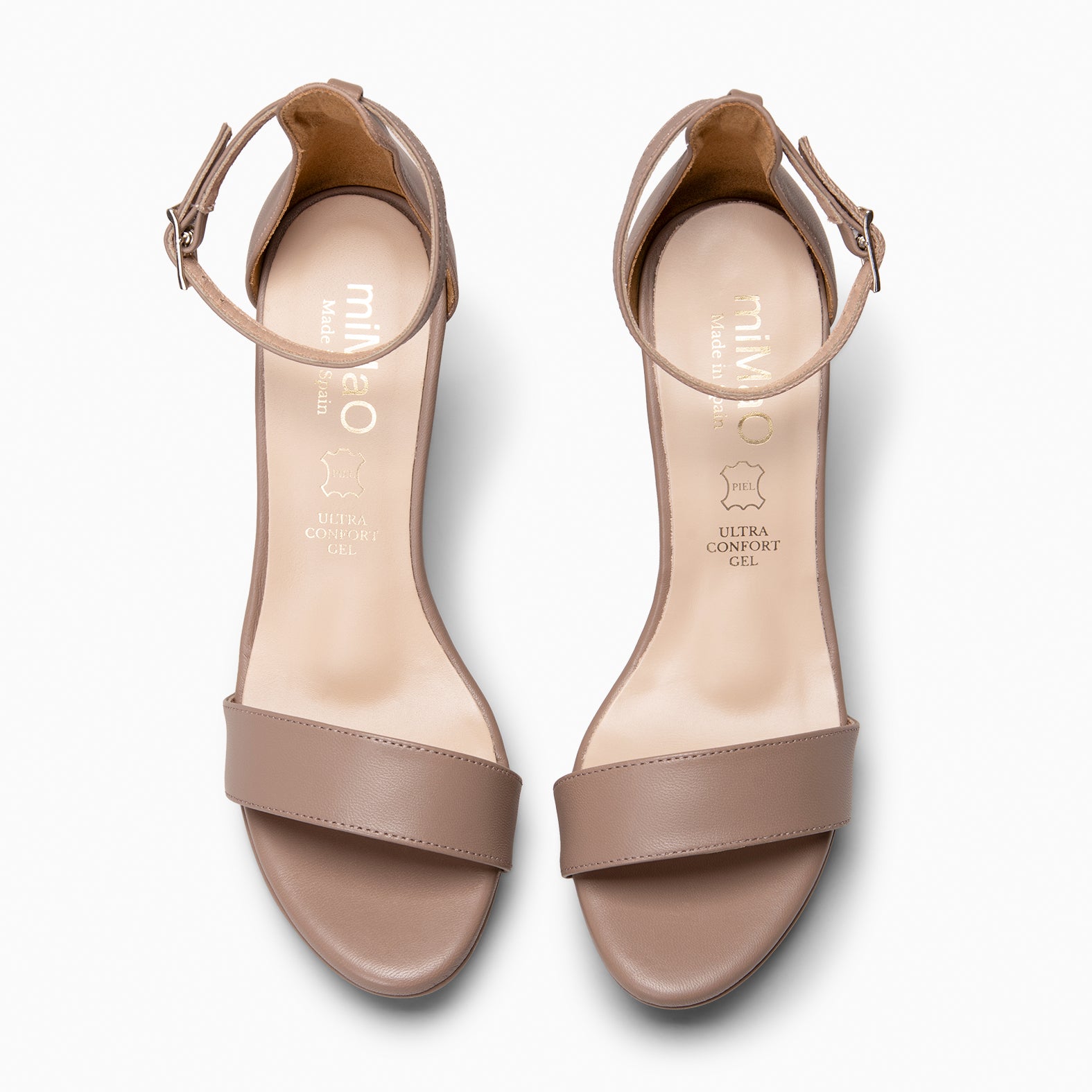 FIESTA - Sandalias de tacón alto y plataforma TAUPE - miMaO ®