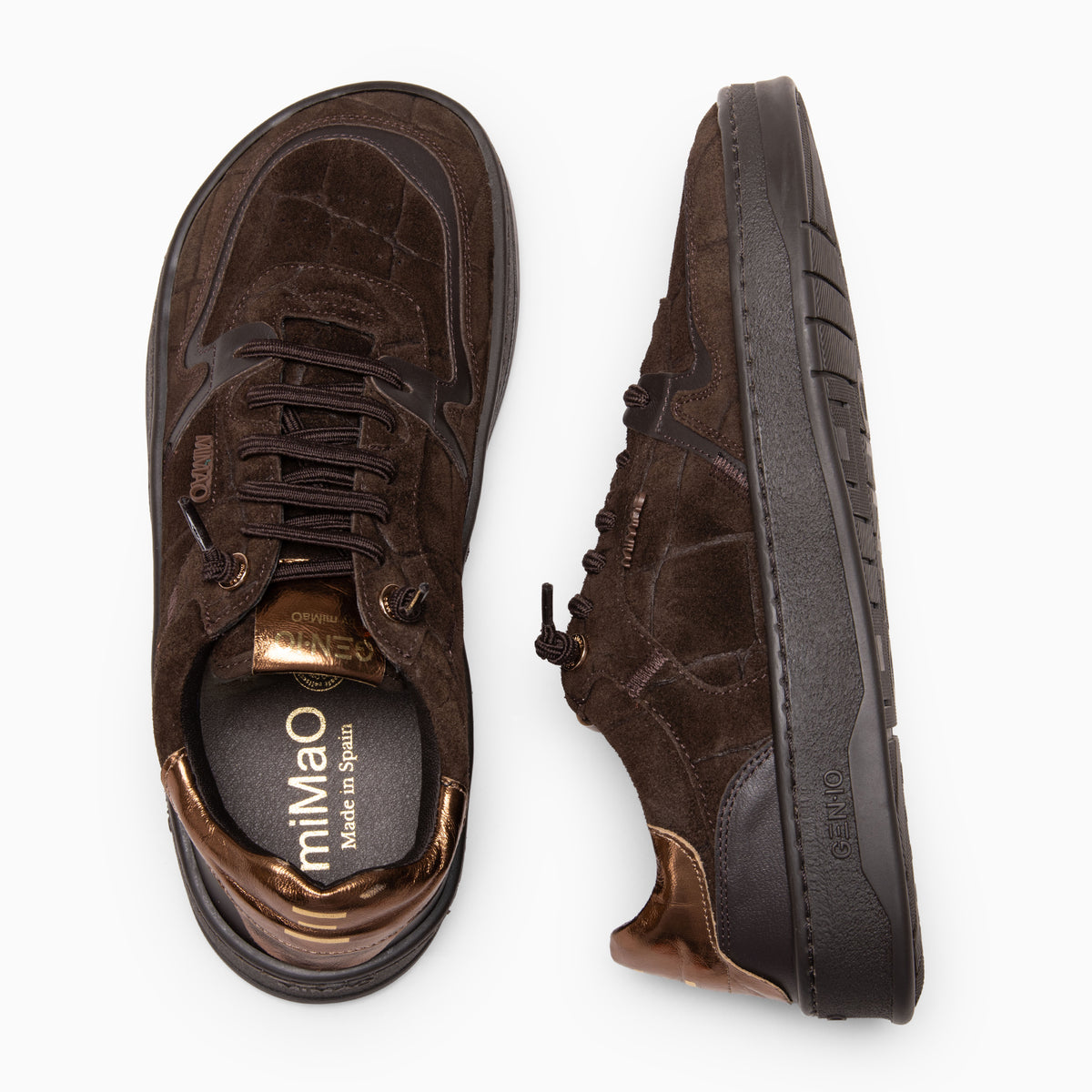 GEN-IO – Bruin metallic Baresoft sneakers