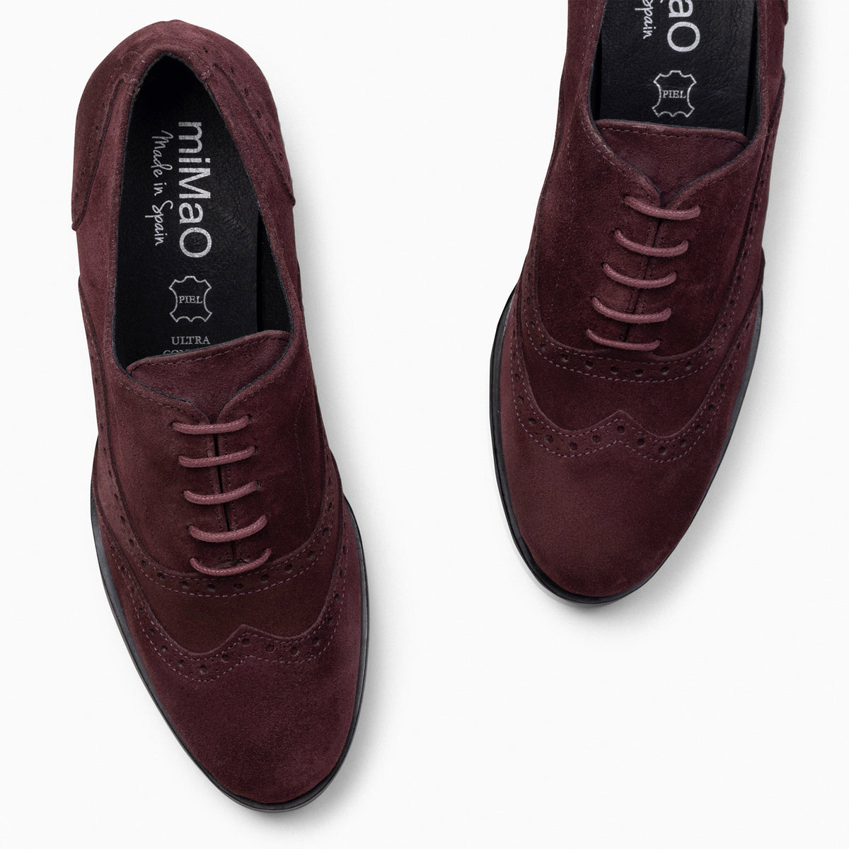 OXFORD – Blucher de mujer con tacón BURDEOS