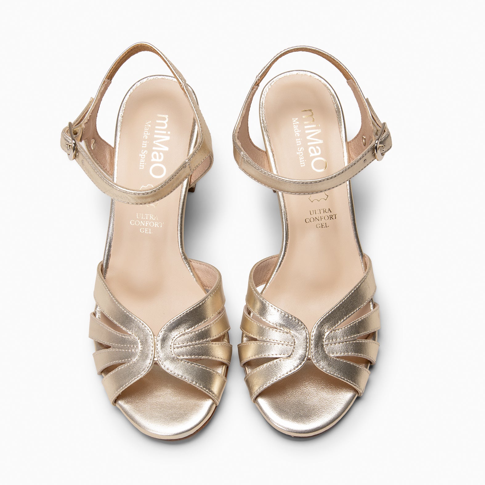MUSA – Sandalias de Tacón ancho PLATINO - miMaO ®