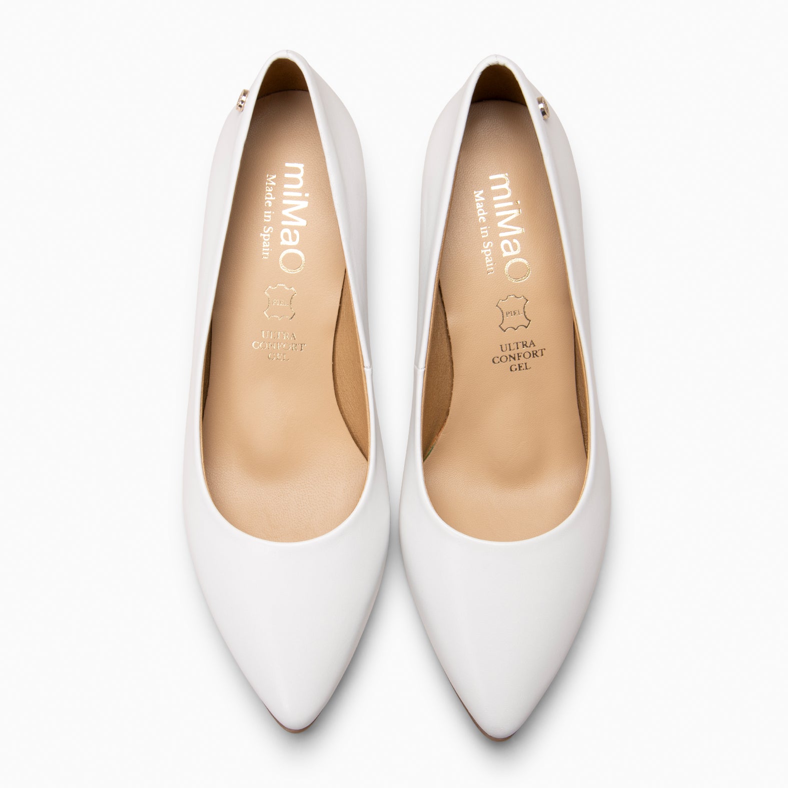 URBAN S SALON - WHITE NAPPA LEATHER MID HEEL