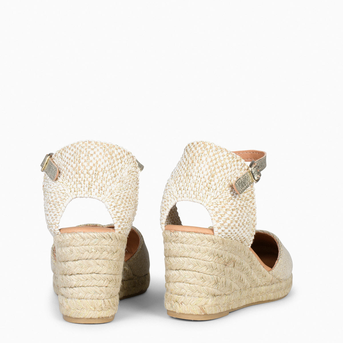 DUNA – Espadrilles en lin métallisé OR