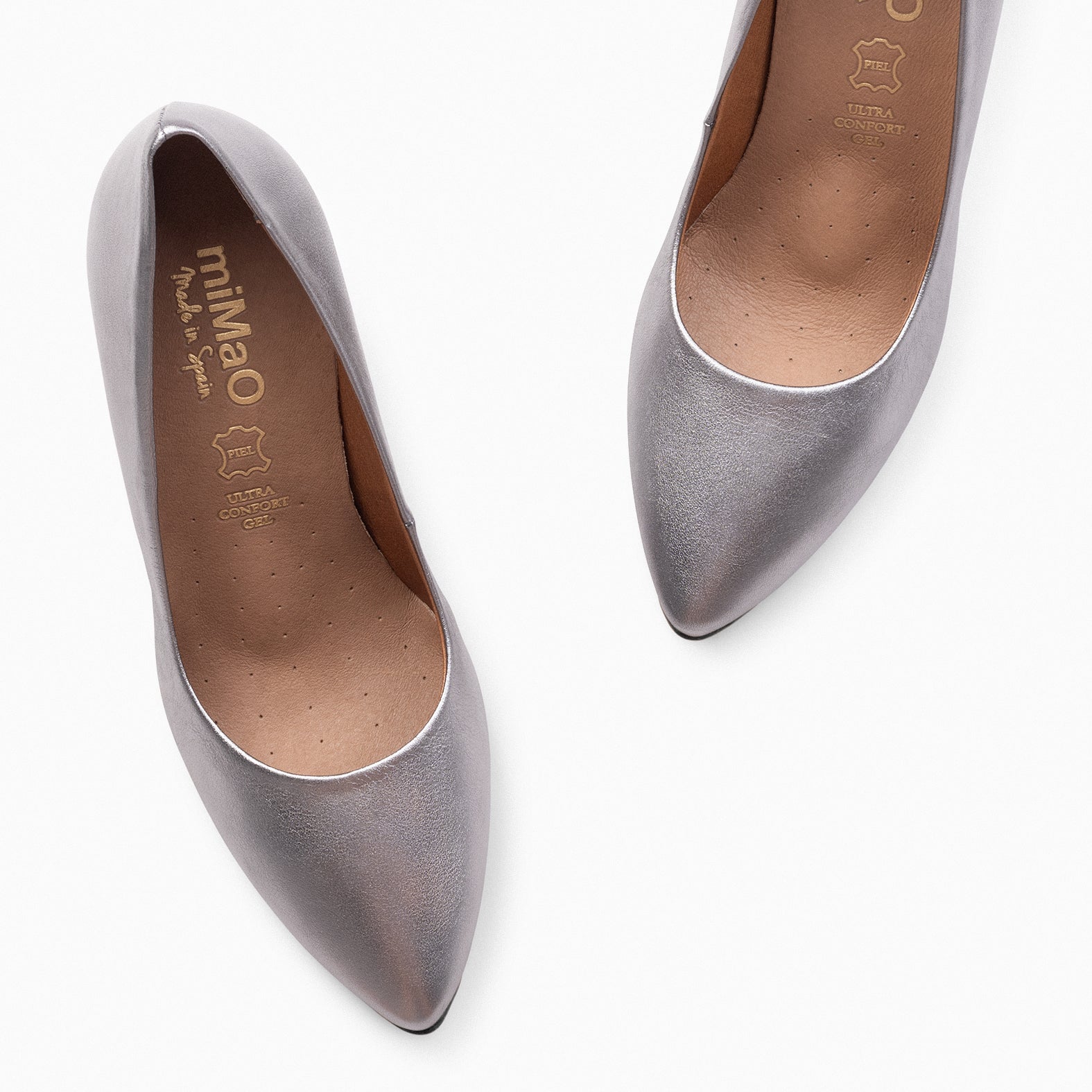 URBAN SPLASH - Escarpins à talon haut en cuir métallisé ARGENTÉ