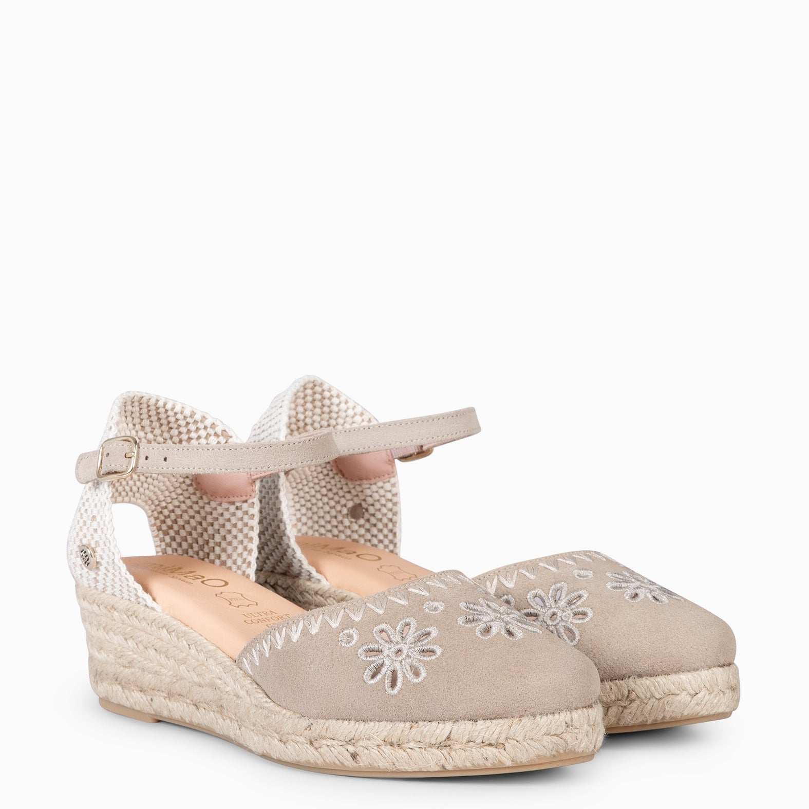 CASARES XS - Cuña bajo de esparto TAUPE - miMaO ®