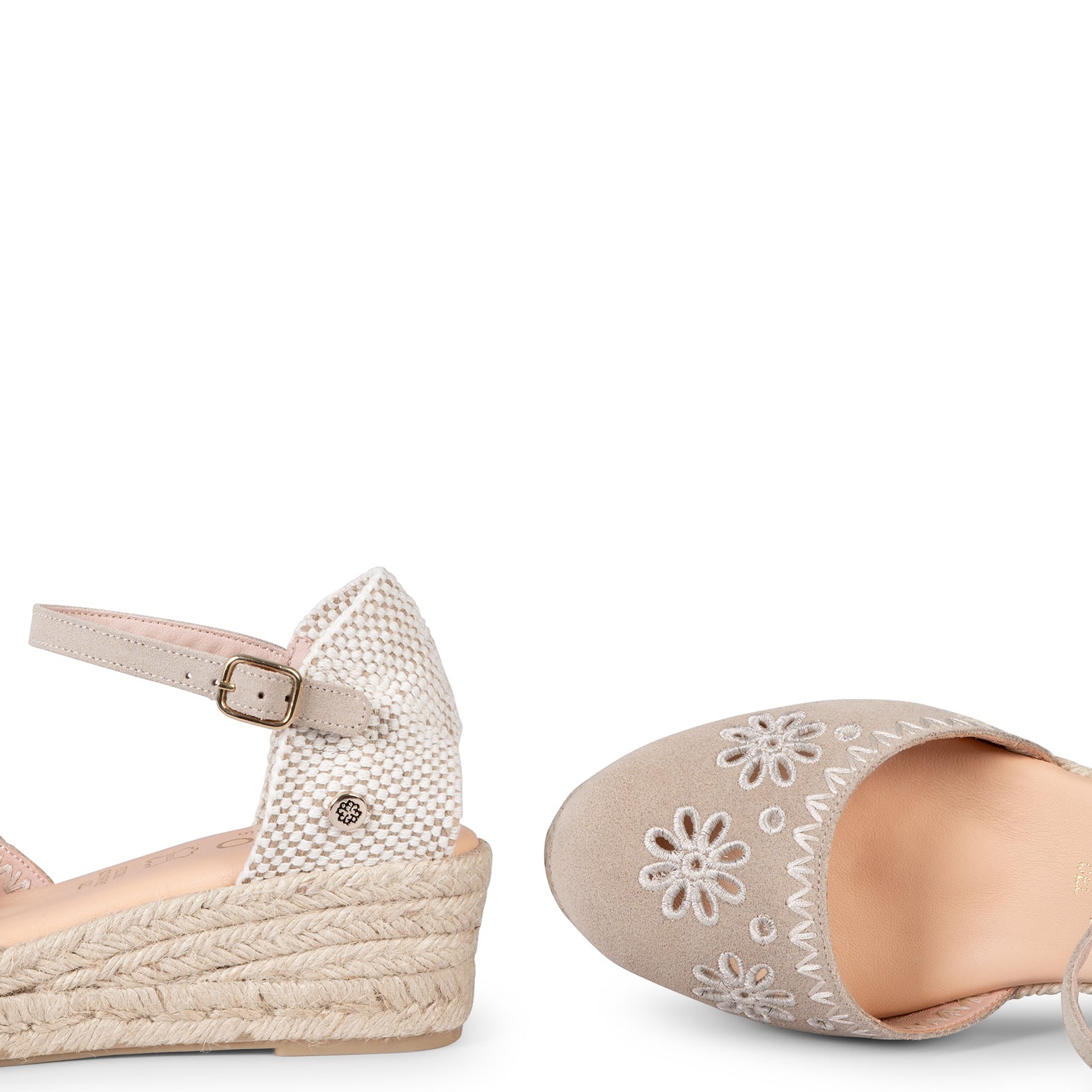CASARES XS - Cuña bajo de esparto TAUPE - miMaO ®