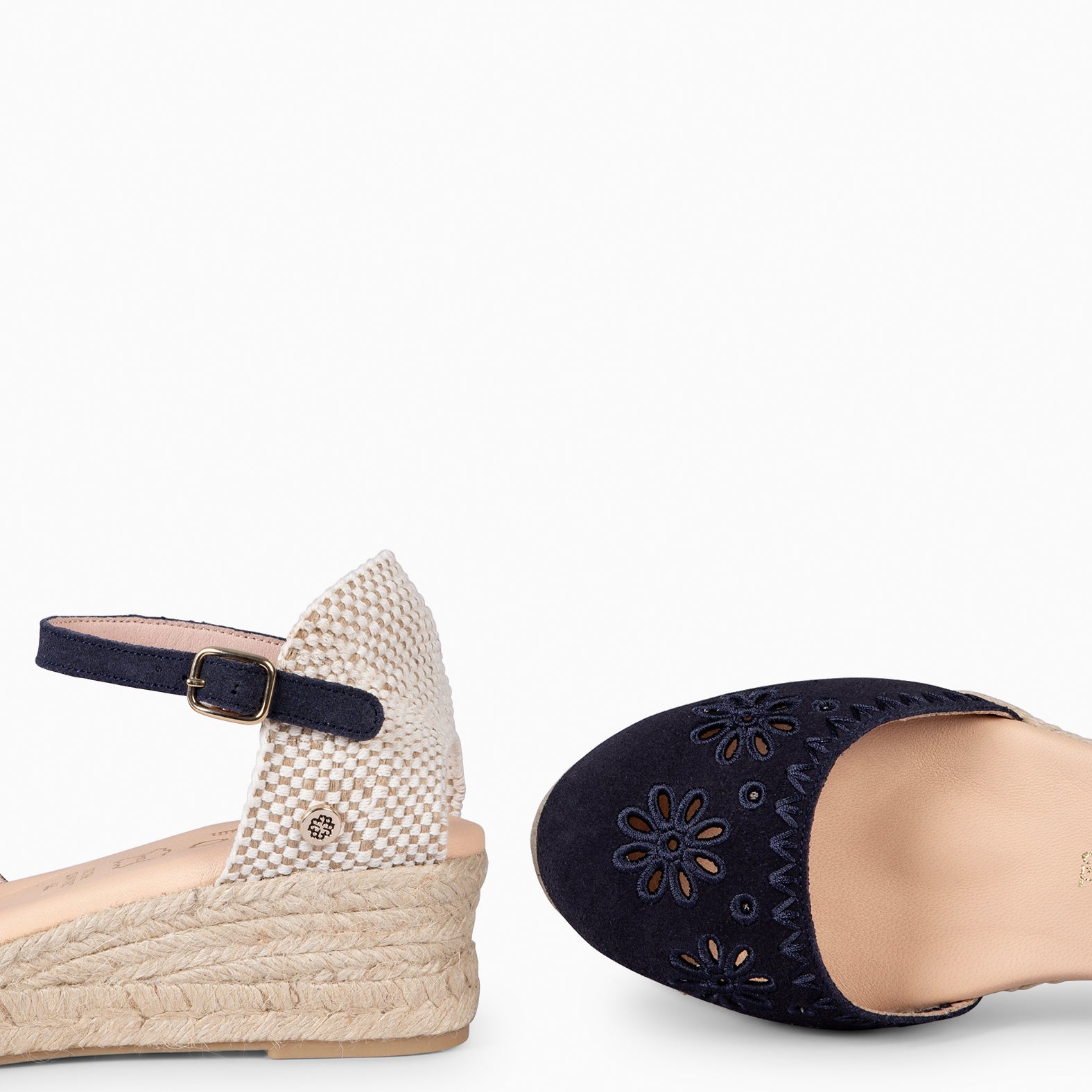 CASARES XS - NAVY ESPADRILLE LOW WEDGE