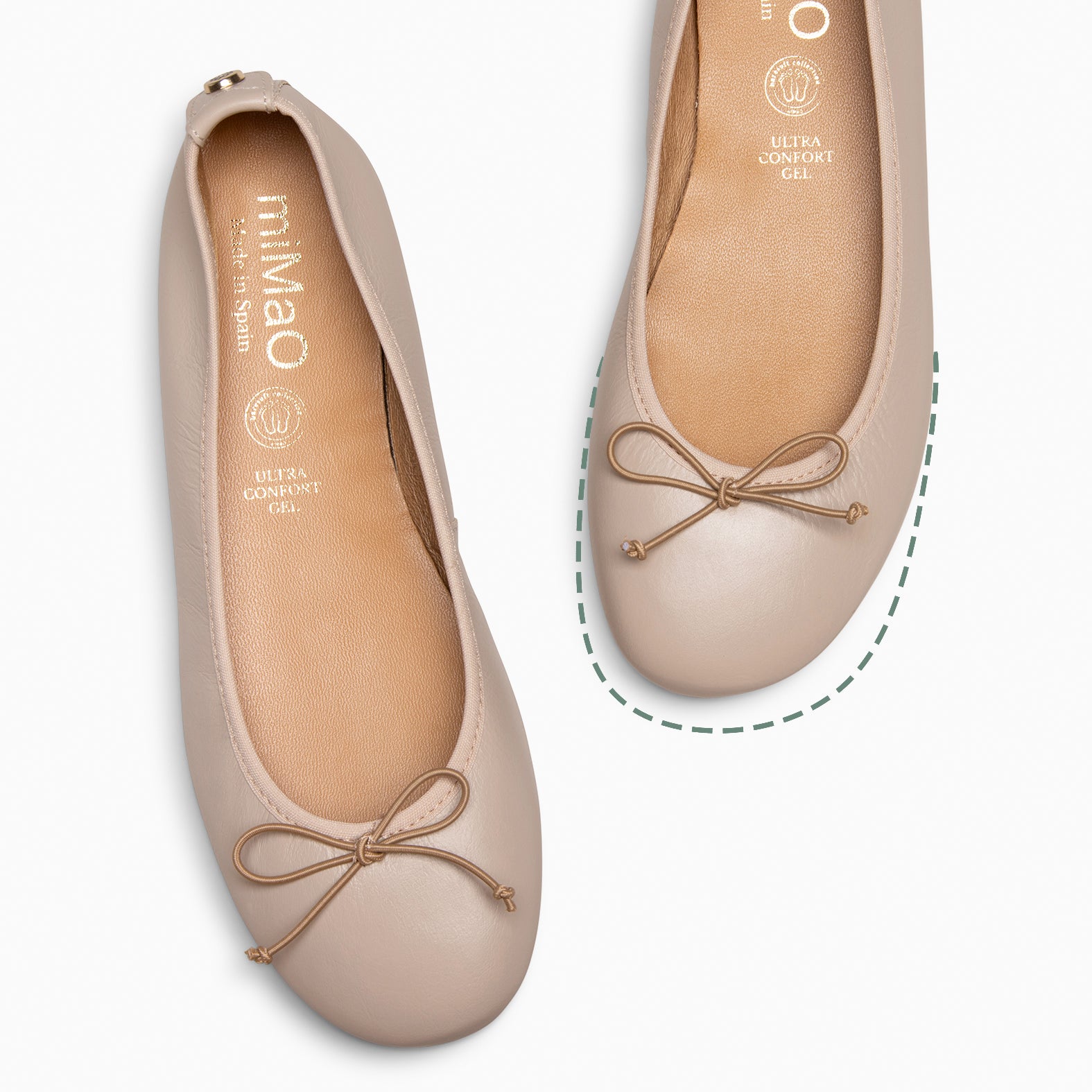 CAMPANILLA - Ballerines Baresoft à nœud BEIGE