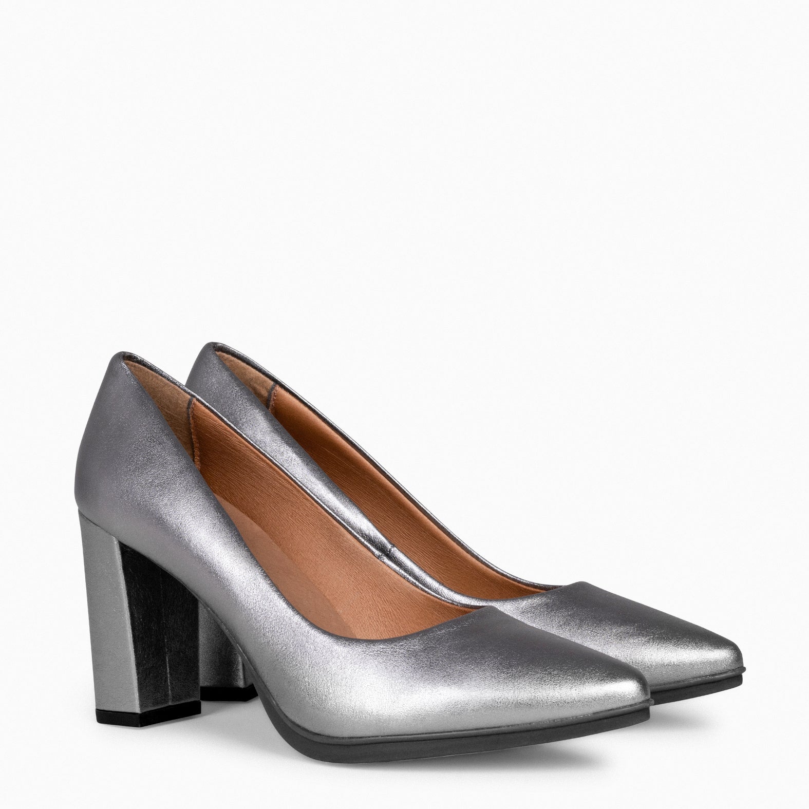 URBAN SPLASH - Escarpins à talon haut en cuir métallisé ARGENTÉ