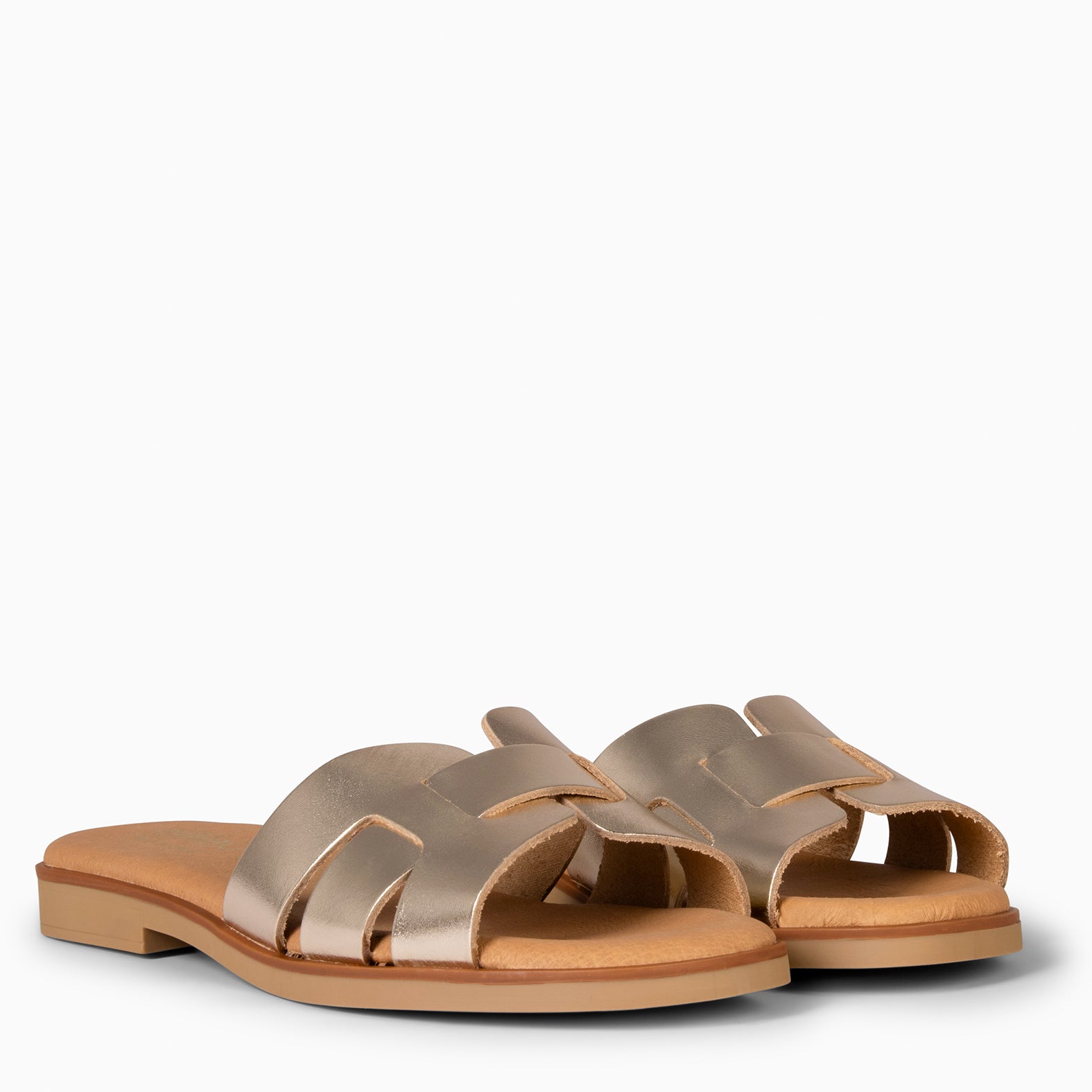 SIWA - Sandalia de piel en PLATINO