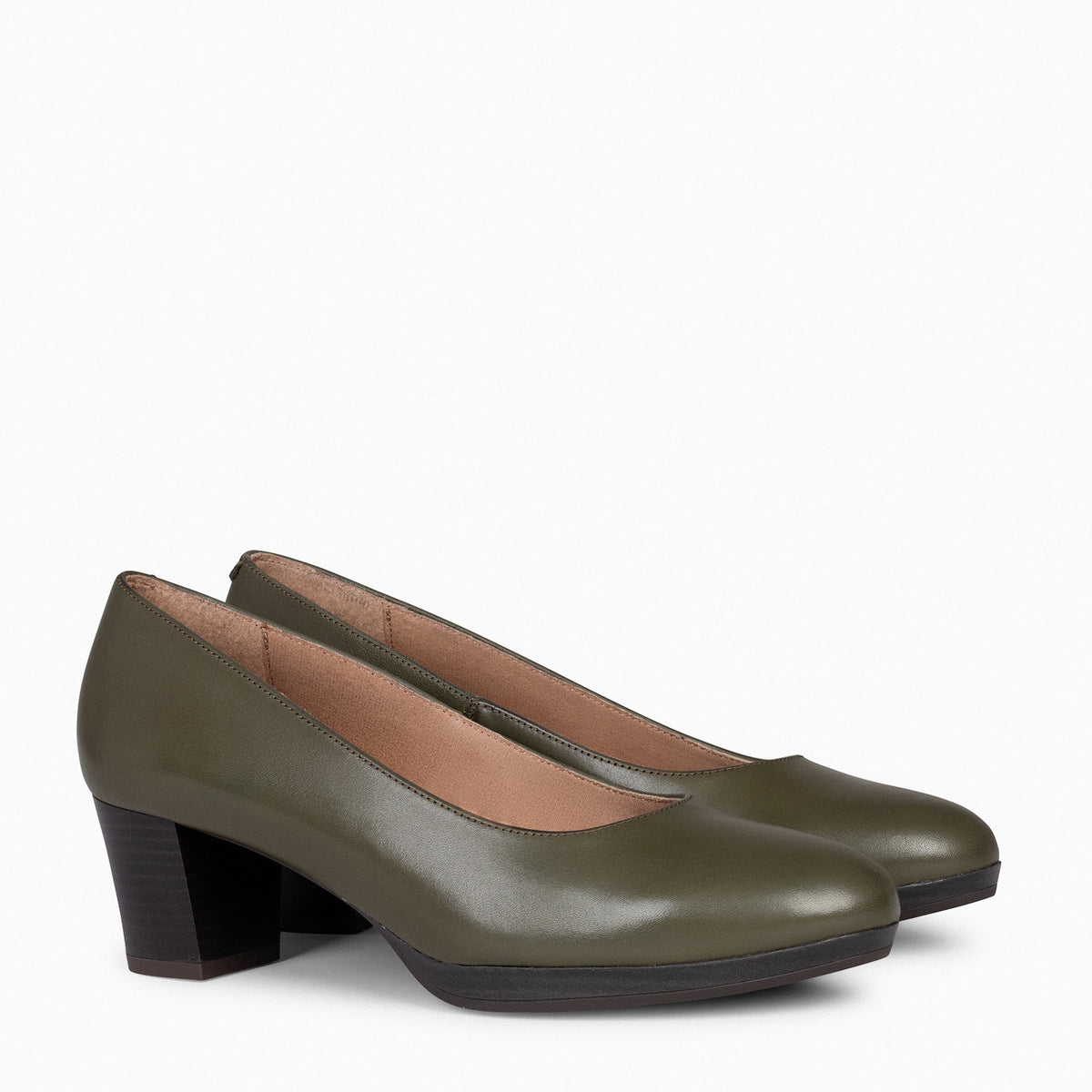 FLIGHT S - GREEN shoes with heel and platform