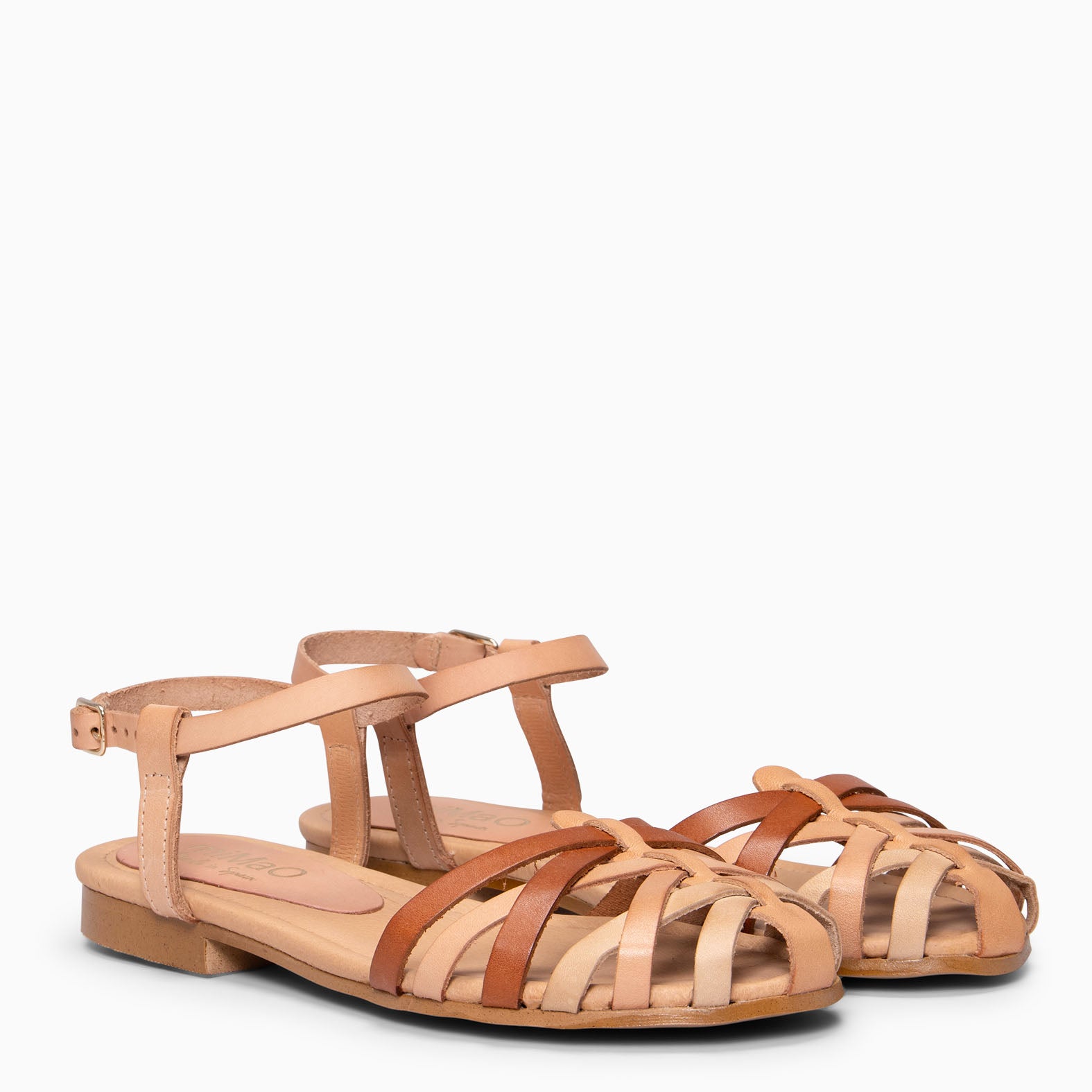 BEACH - Sandalias planas trenzadas de tiras MULTI