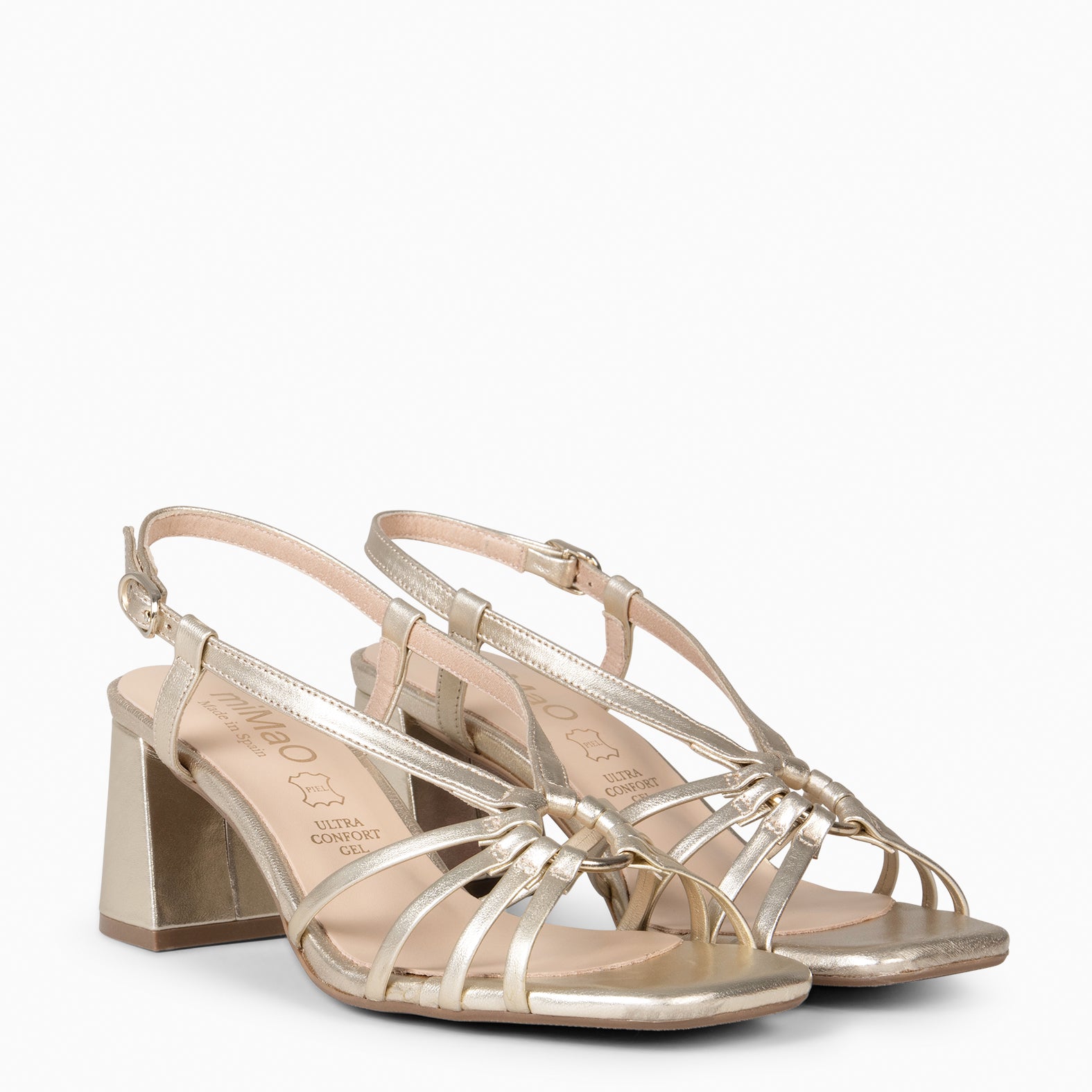 SOLEIL - Sandalias de tacón PLATINO - miMaO ®