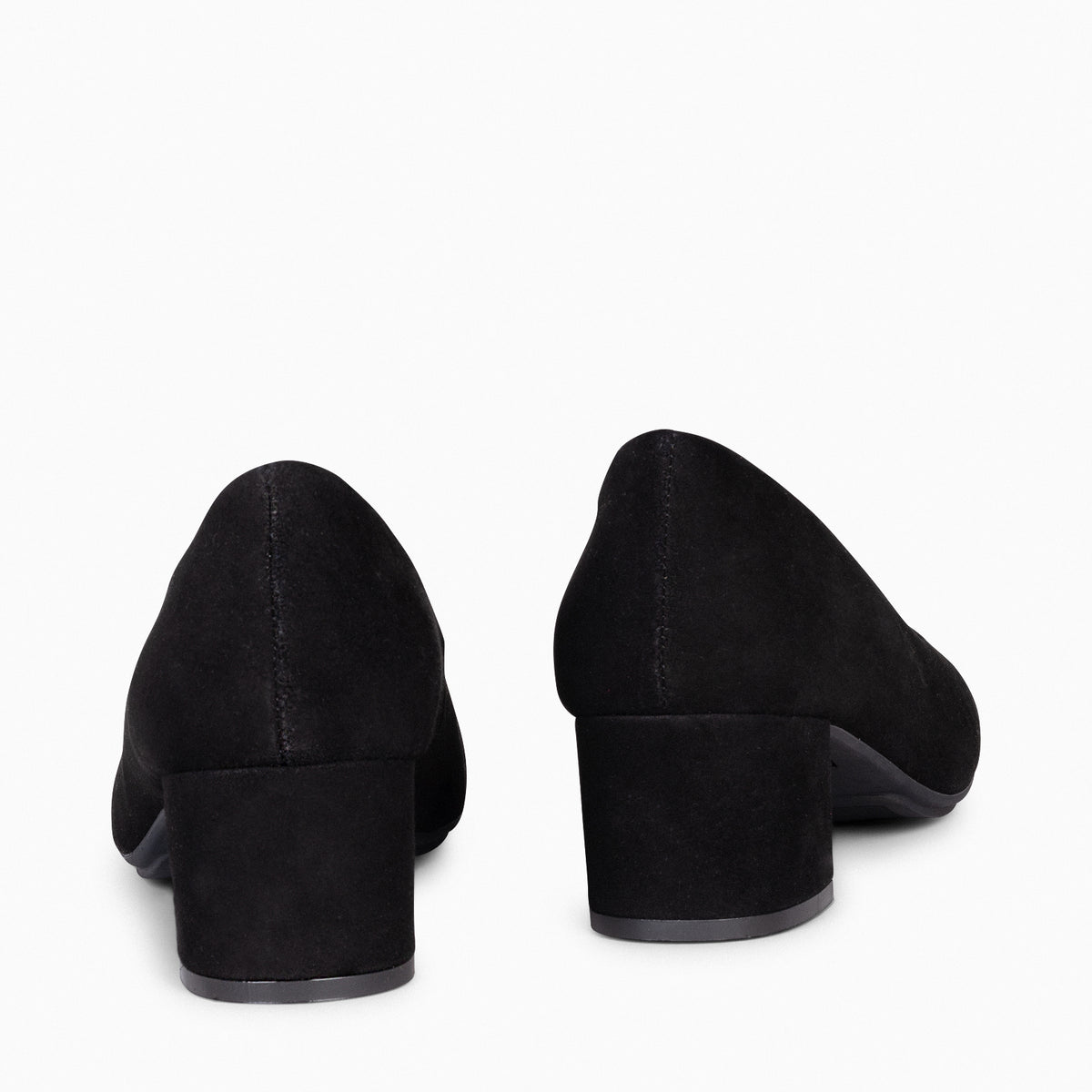 URBAN REDONDO - Zapatos de tacón bajo de ante NEGRO
