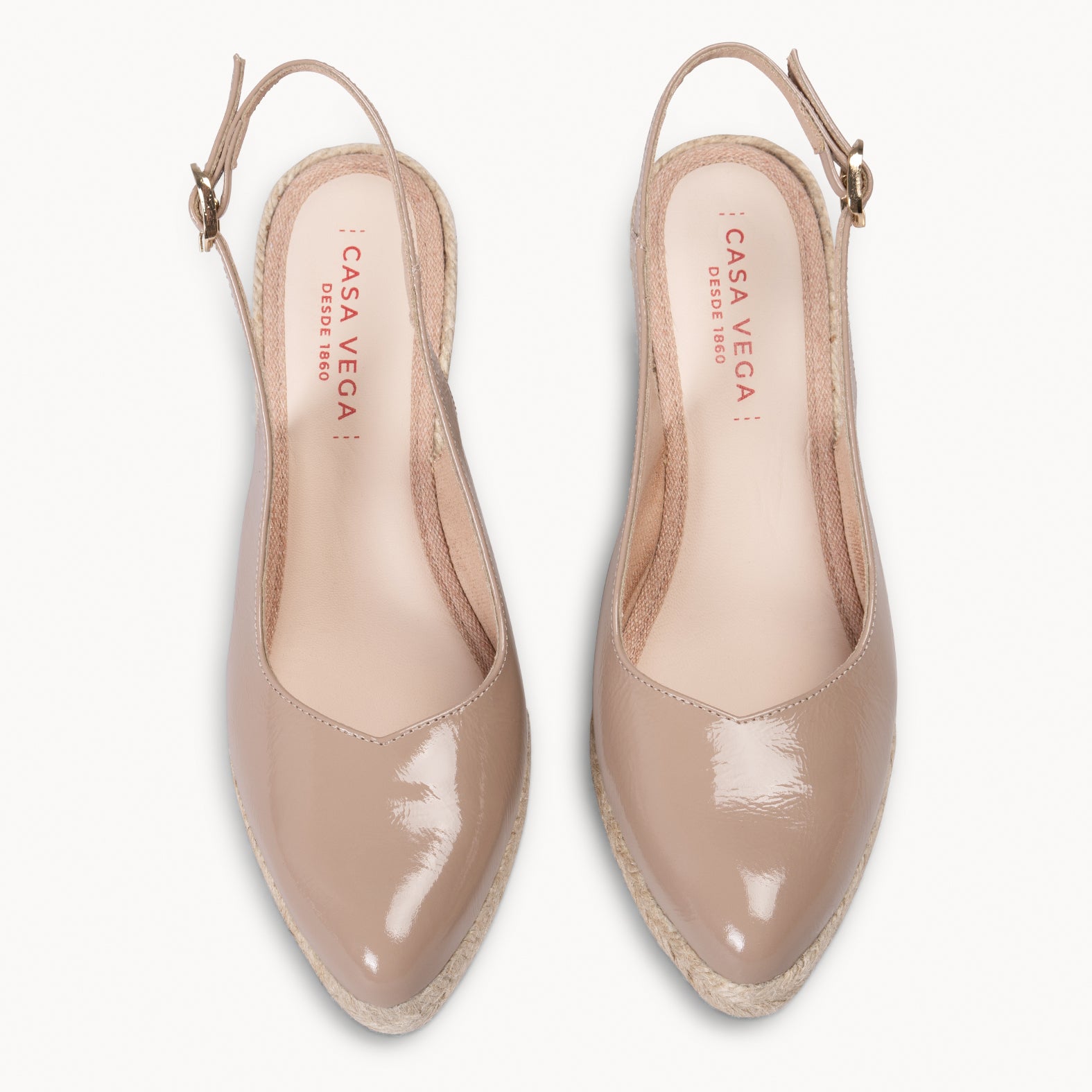 ALBA - CUÑA NUDE DE YUTE PULIDO DE PIEL