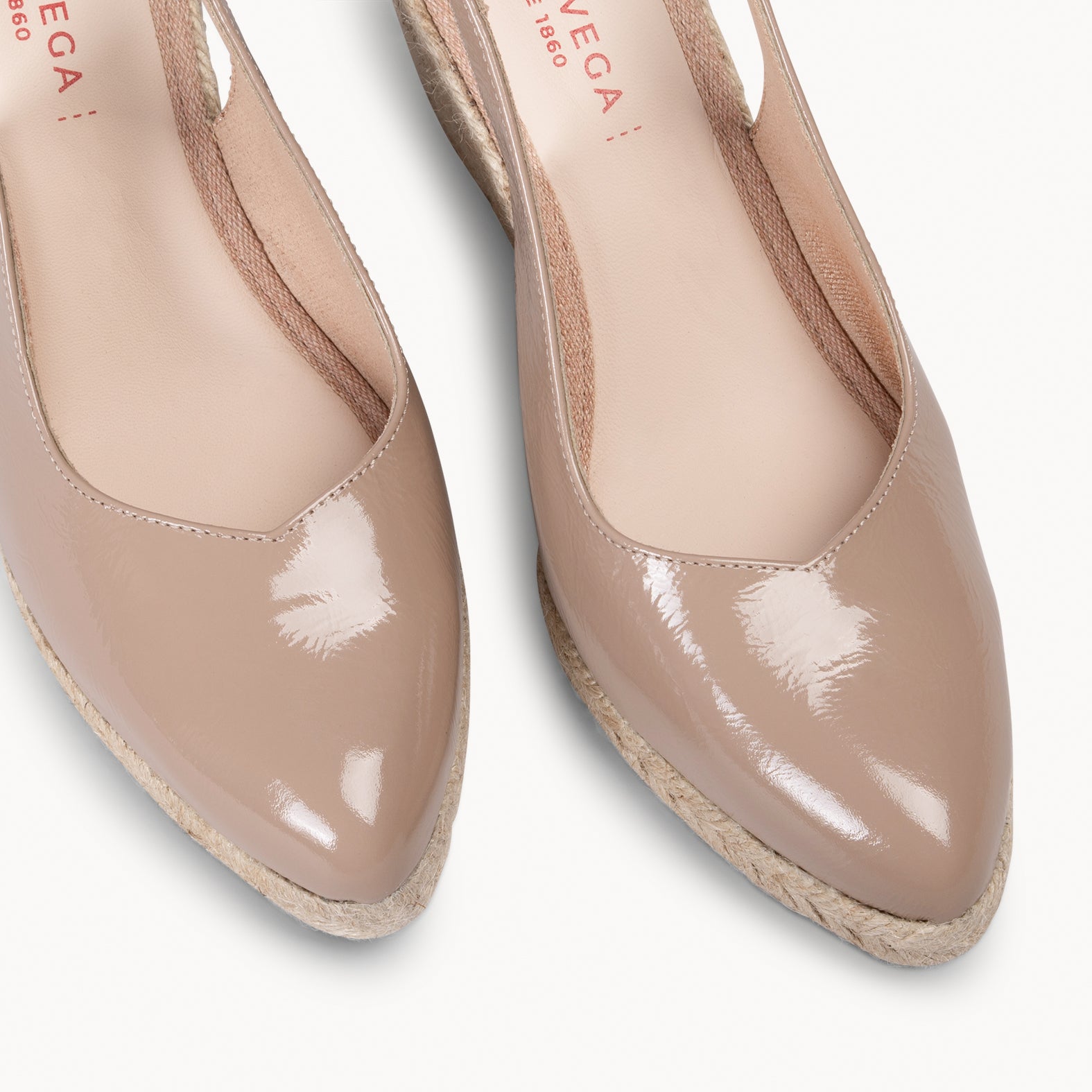 ALBA - CUÑA NUDE DE YUTE PULIDO DE PIEL