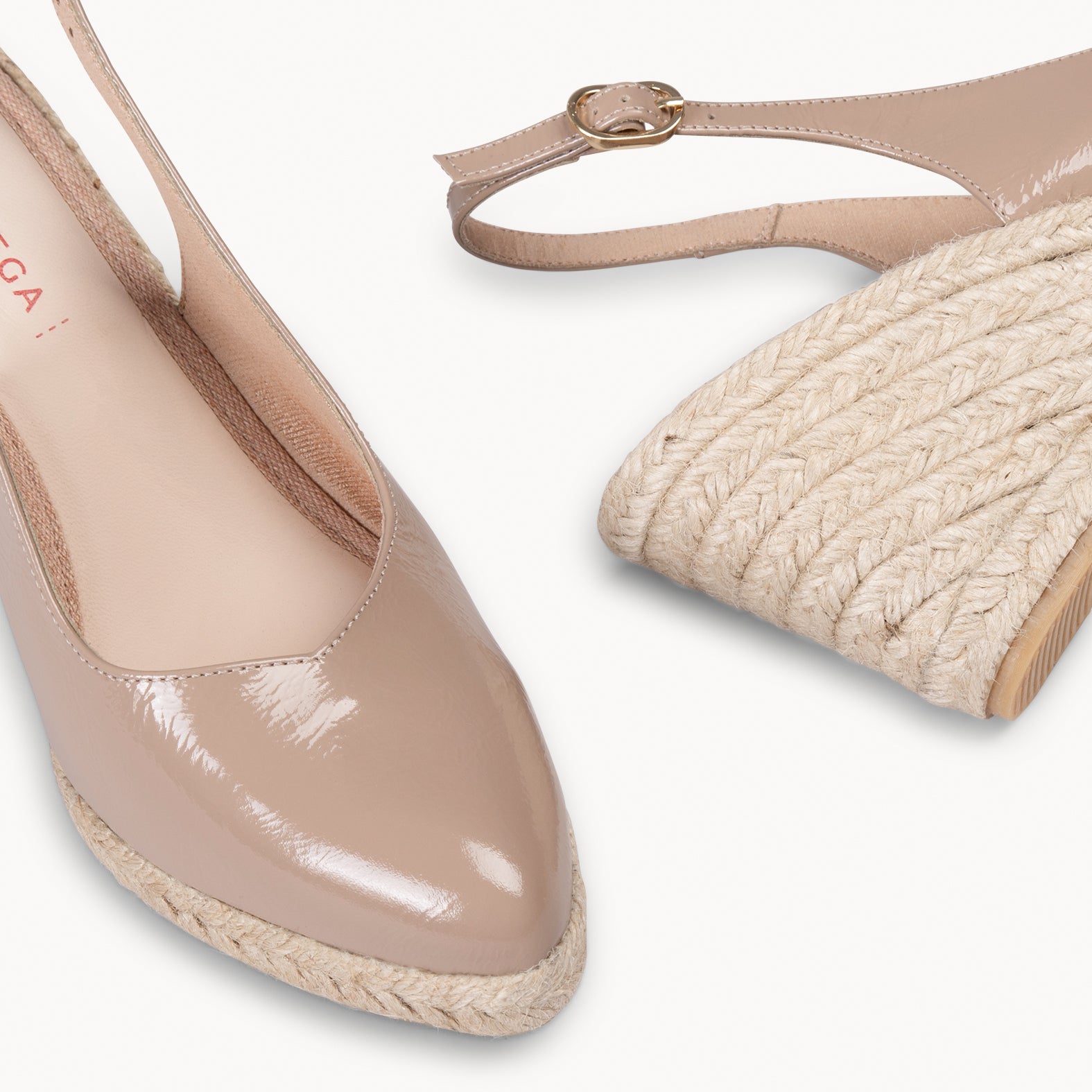 ALBA - CUÑA NUDE DE YUTE PULIDO DE PIEL