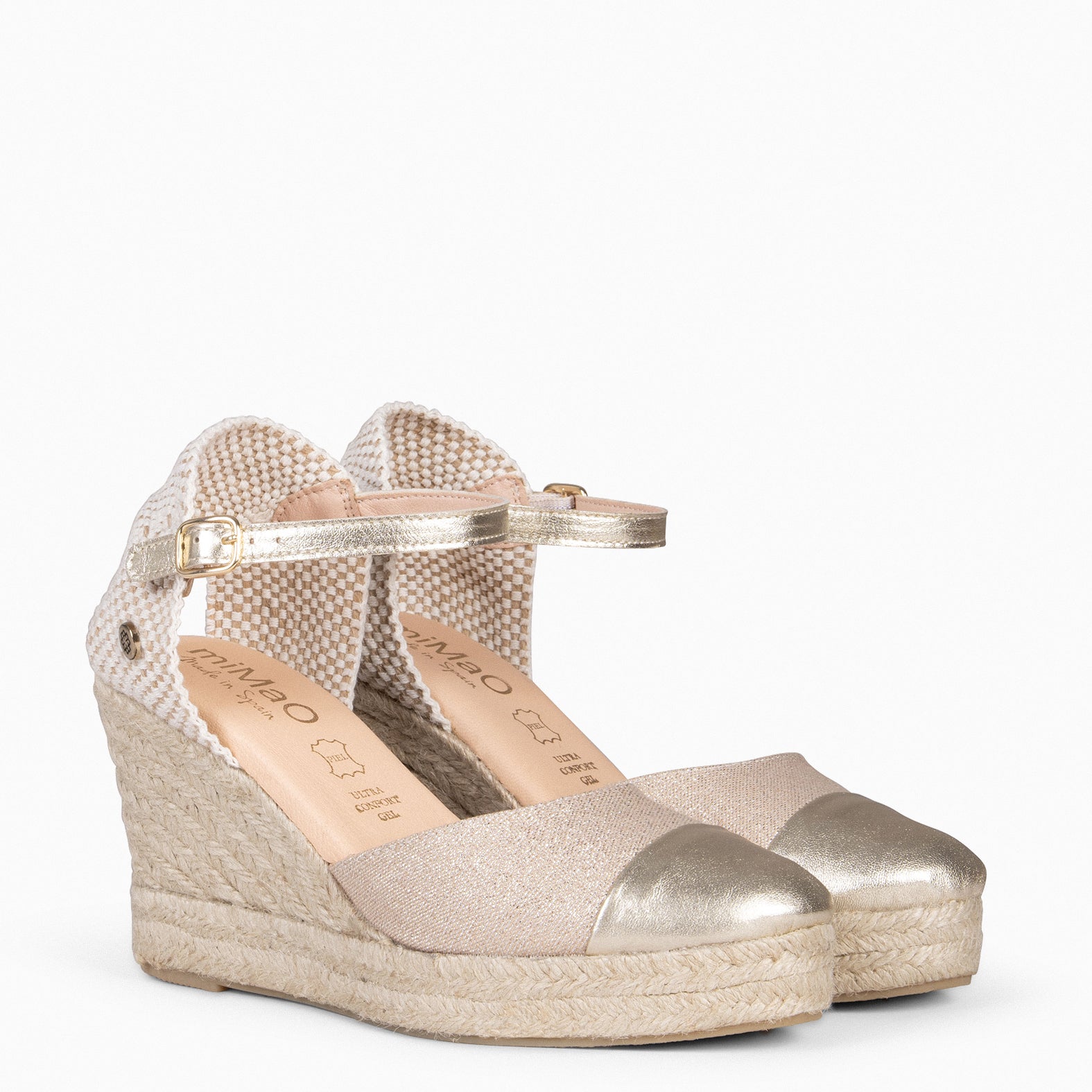 YAIZA - Cuñas altas de esparto PLATINO