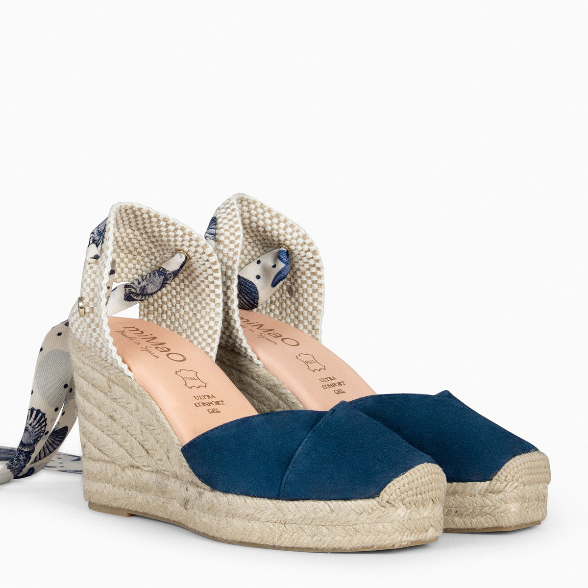 ARUBA – NAVY Wedge Espadrille with print loop
