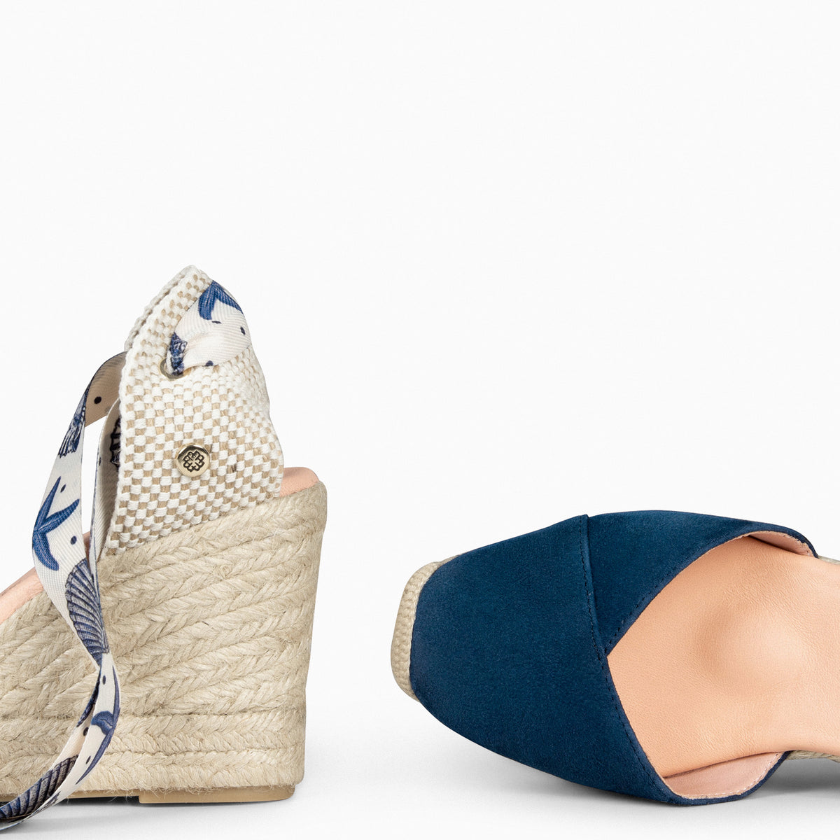 ARUBA – NAVY Wedge Espadrille with print loop