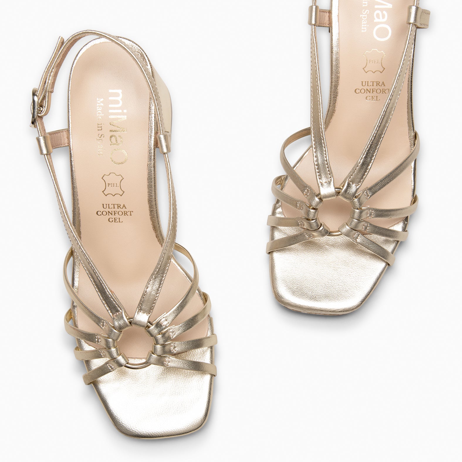 SOLEIL - Sandalias de tacón PLATINO - miMaO ®