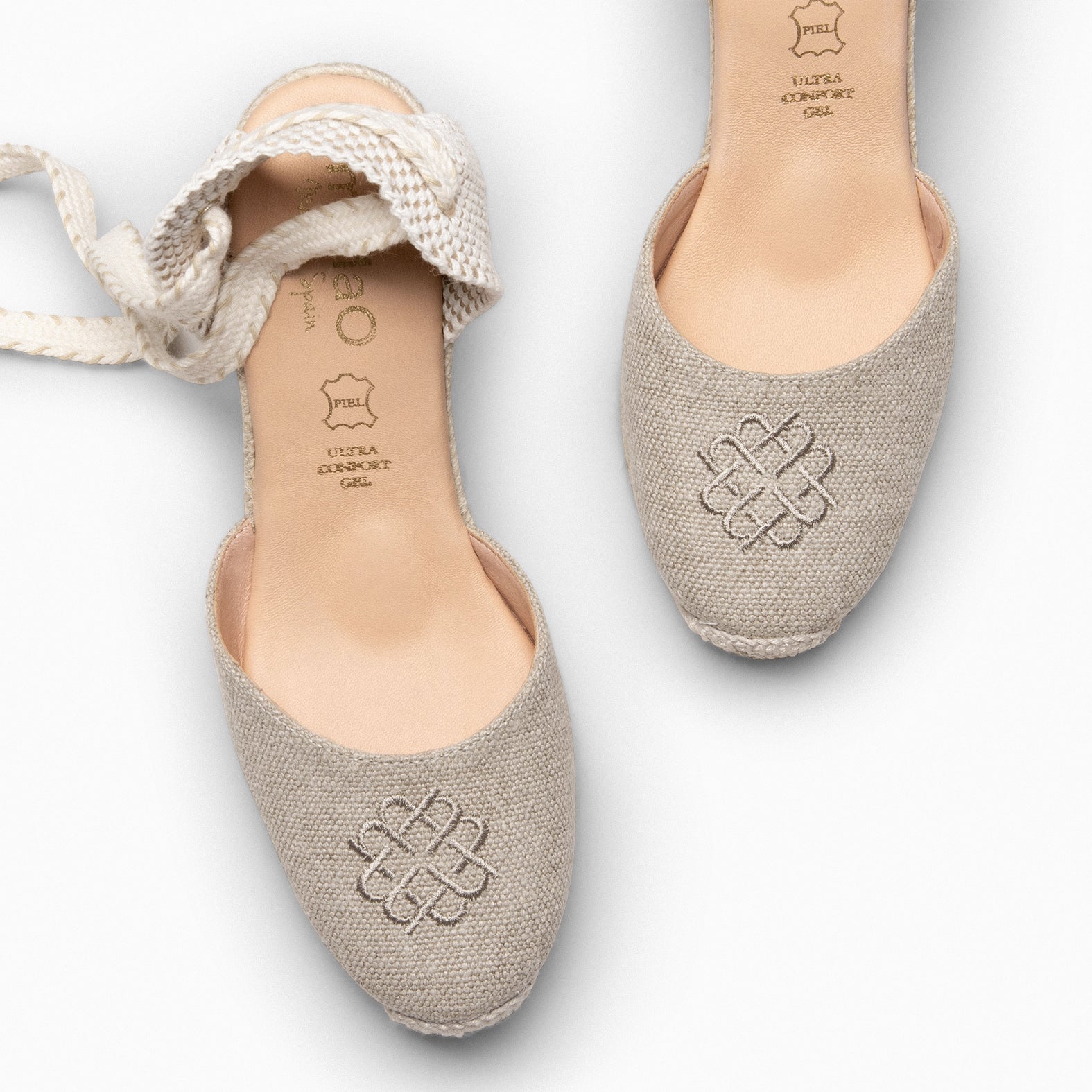 GATA - Espadrilles en jute et lin TAUPE