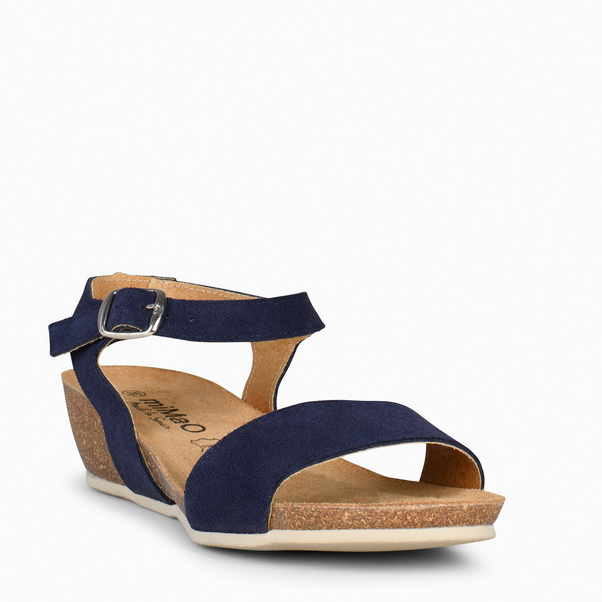 OAK – Sandalias Bio de serraje con cuña AZUL