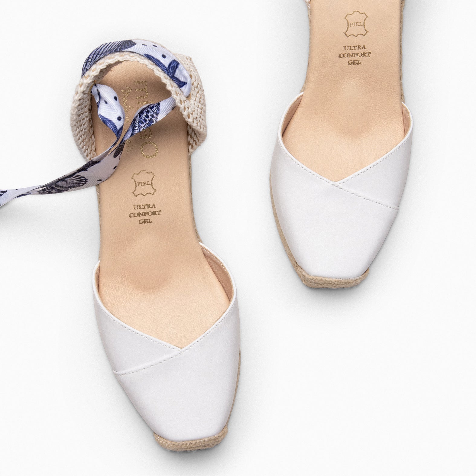 ARUBA – Espadrilles à talon BLANC avec laçage