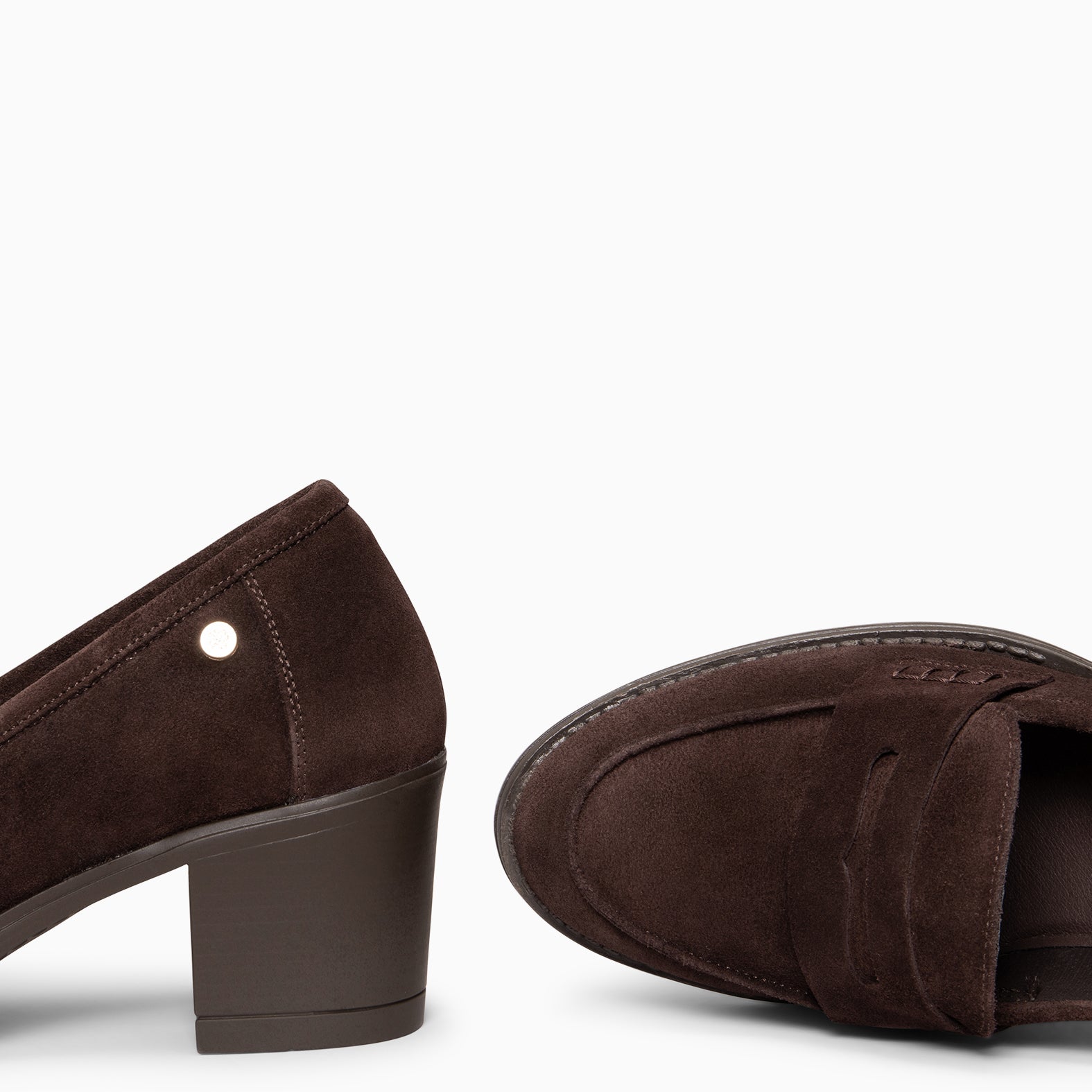 LATTÉ – BROWN Mid Heel Moccasins