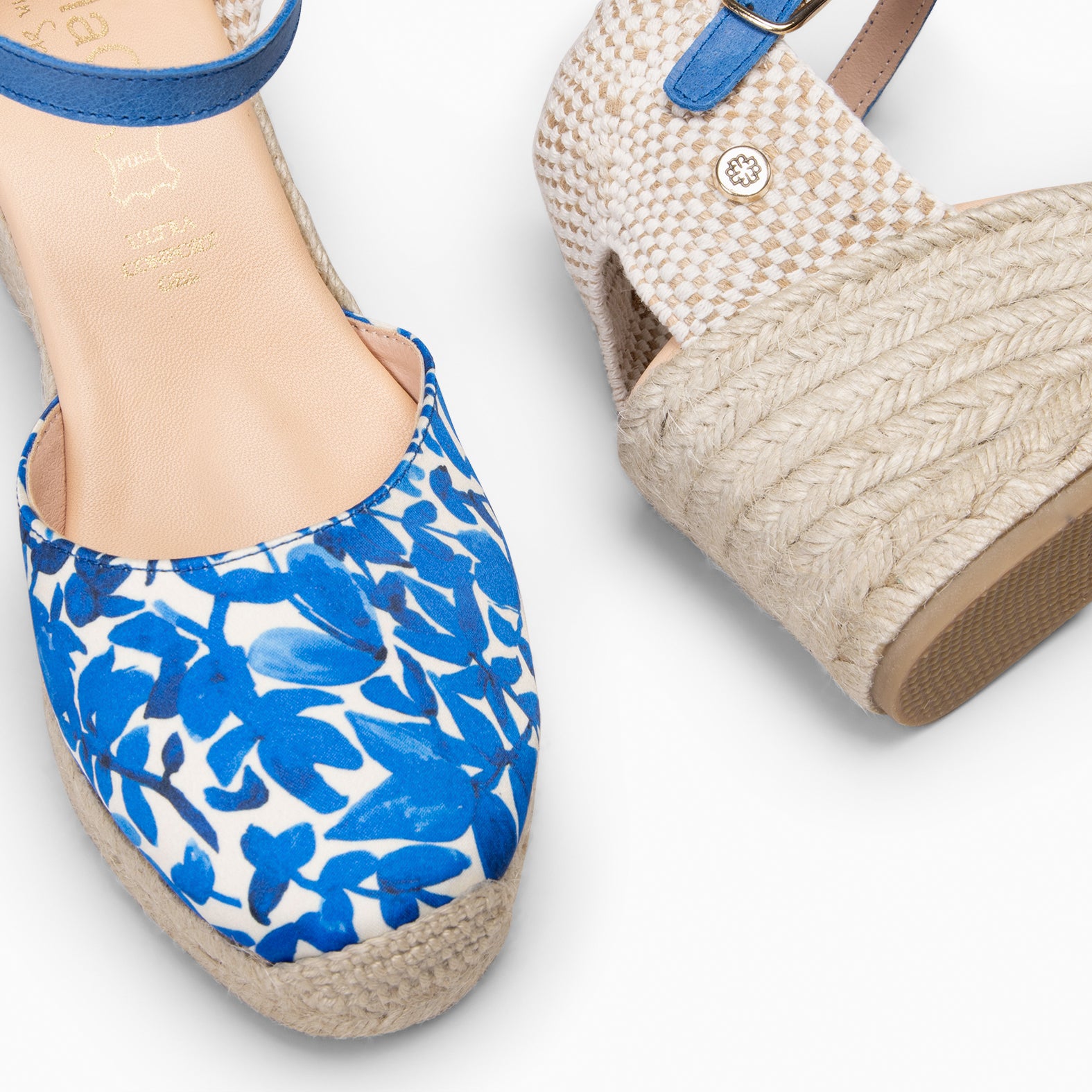 JAMAICA – BLUE Flower Print Wedge Espadrille