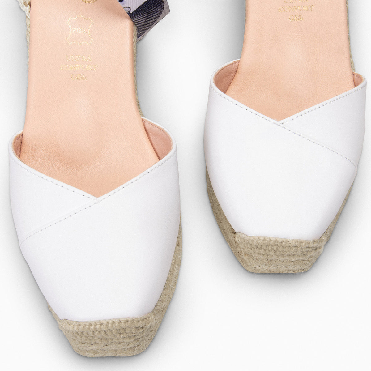 ARUBA – Espadrilles à talon BLANC avec laçage
