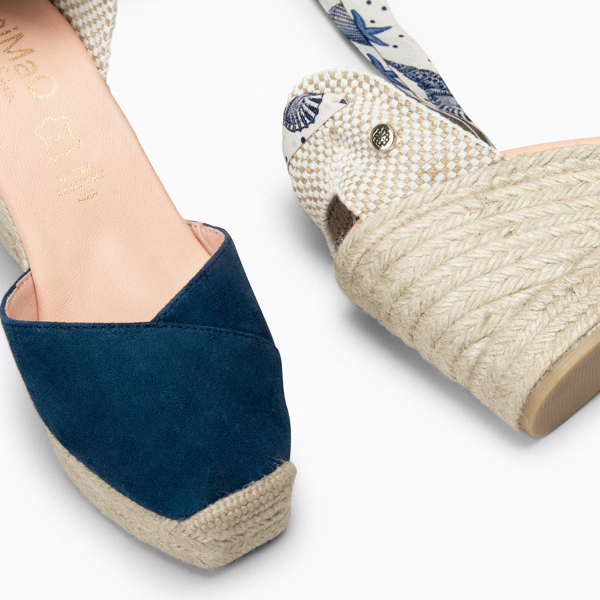 ARUBA – NAVY Wedge Espadrille with print loop