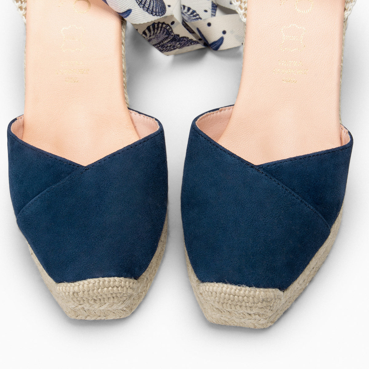 ARUBA – NAVY Wedge Espadrille with print loop