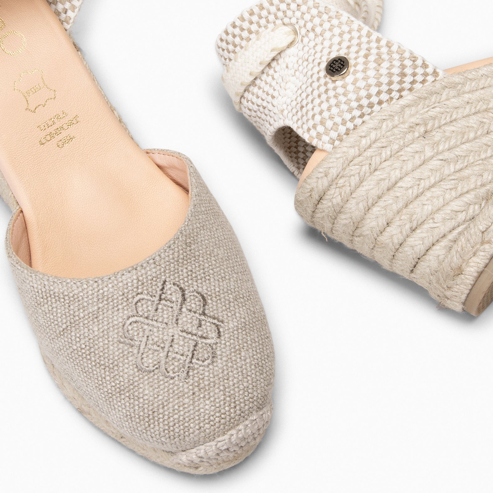 GATA - Espadrilles en jute et lin TAUPE