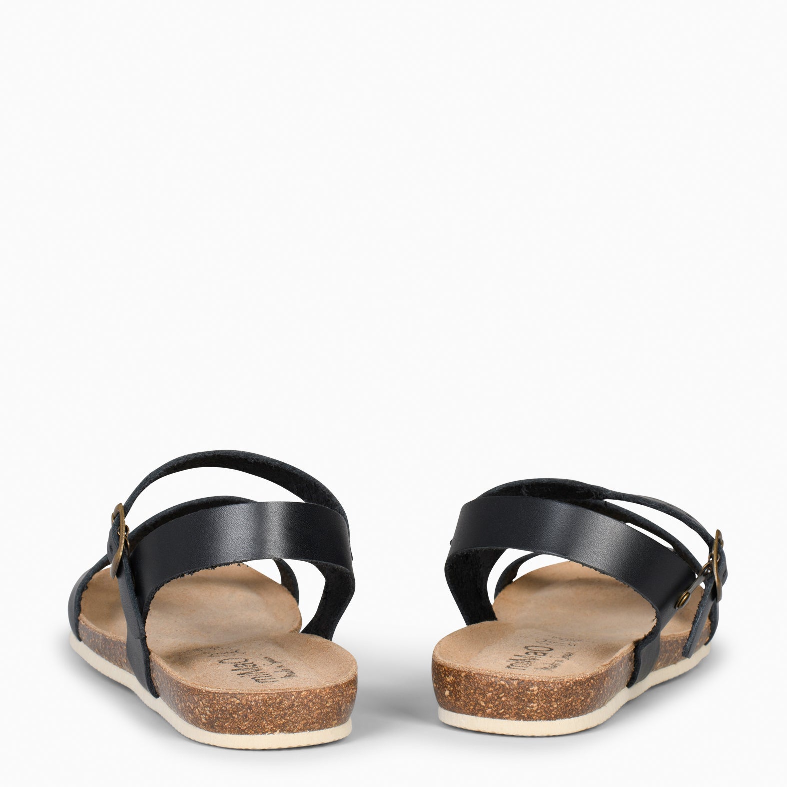 LIS - BLACK BIO LEATHER SANDALS