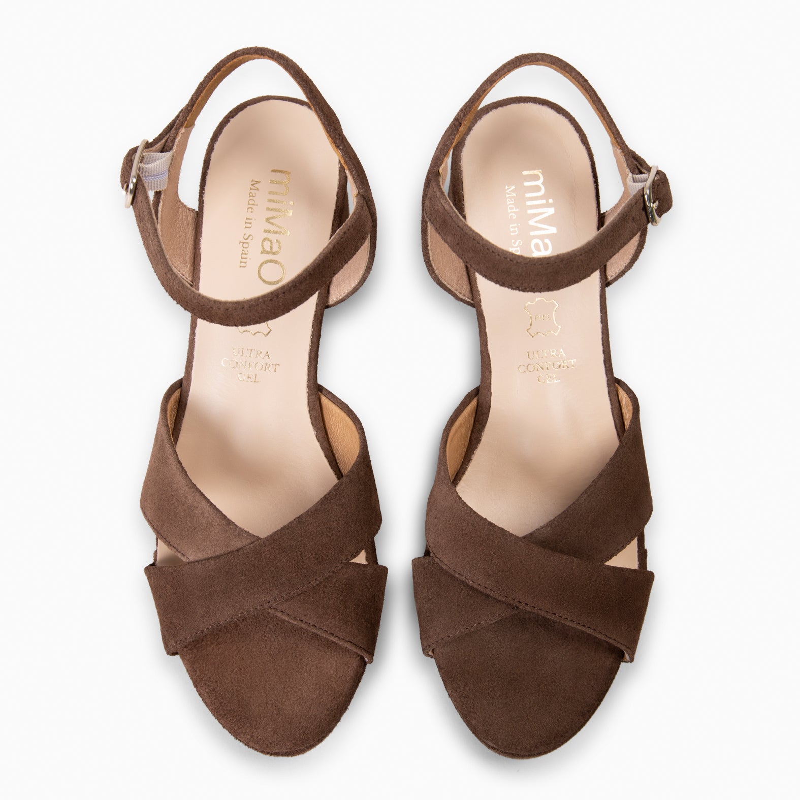 CERDEÑA - BROWN Platform wide-heeled sandal