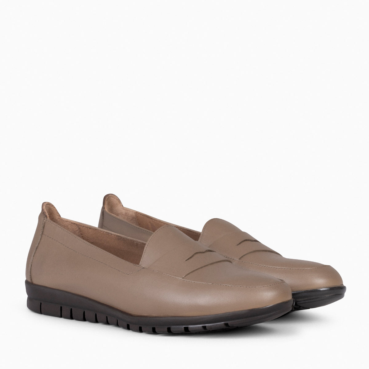 360 – TAUPE moccasins with mask