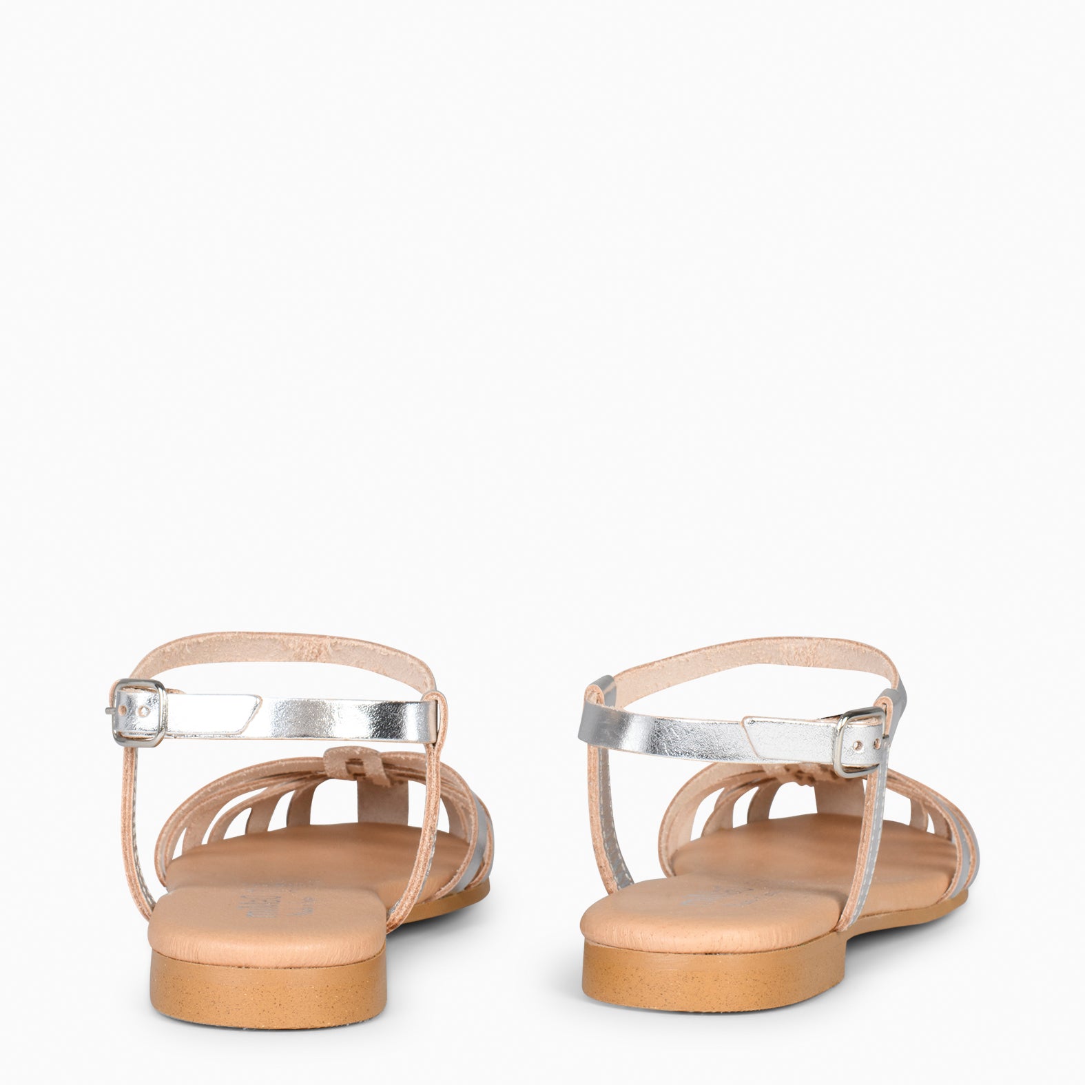 CANGREJERA – Sandalias planas trenzadas PLATA