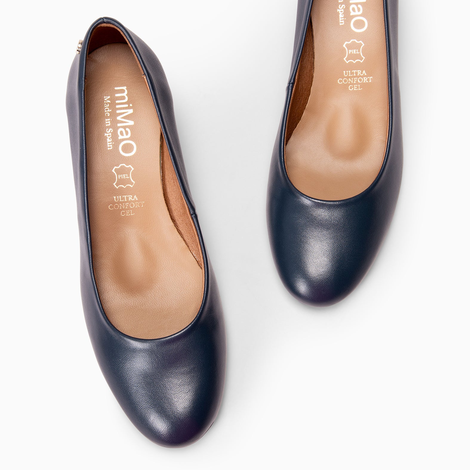 URBAN ROND SALON - Escarpins à petit talon en cuir BLEU MARINE