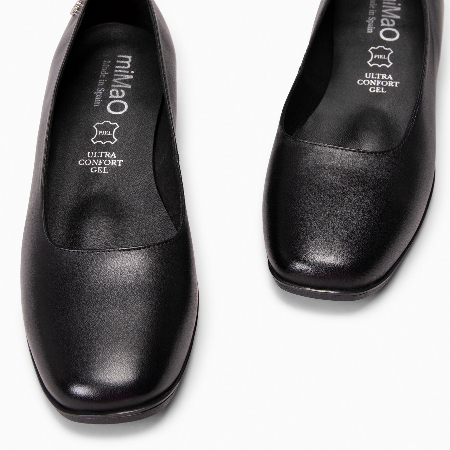 URBAN WIN - Chaussures à petit talon et bout carré en cuir NOIR